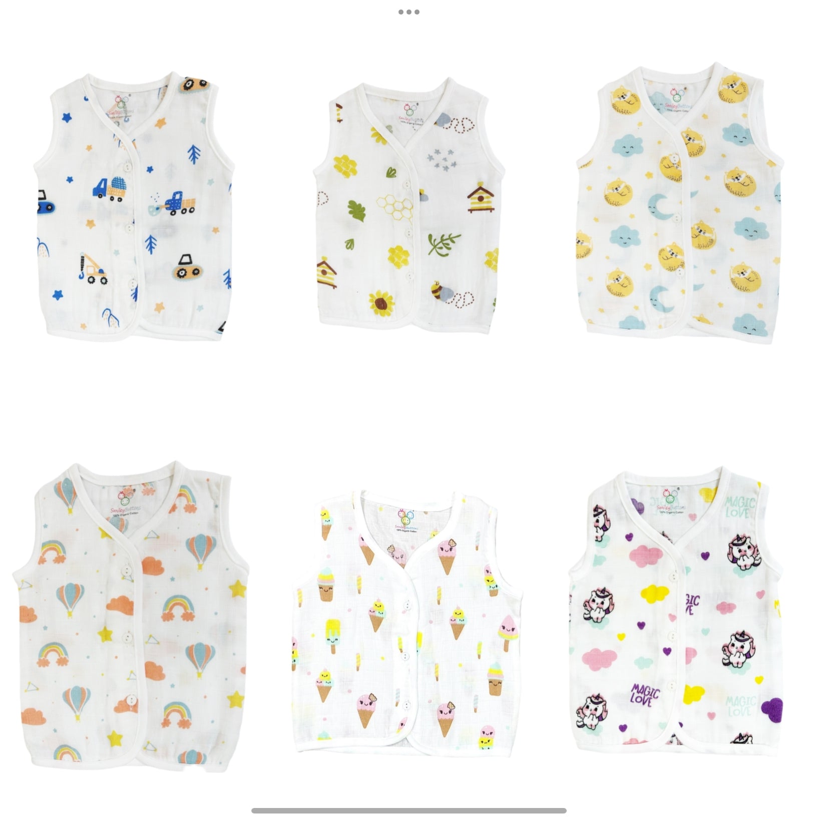 SALE - Organic Muslin Jabla - Pack of 6