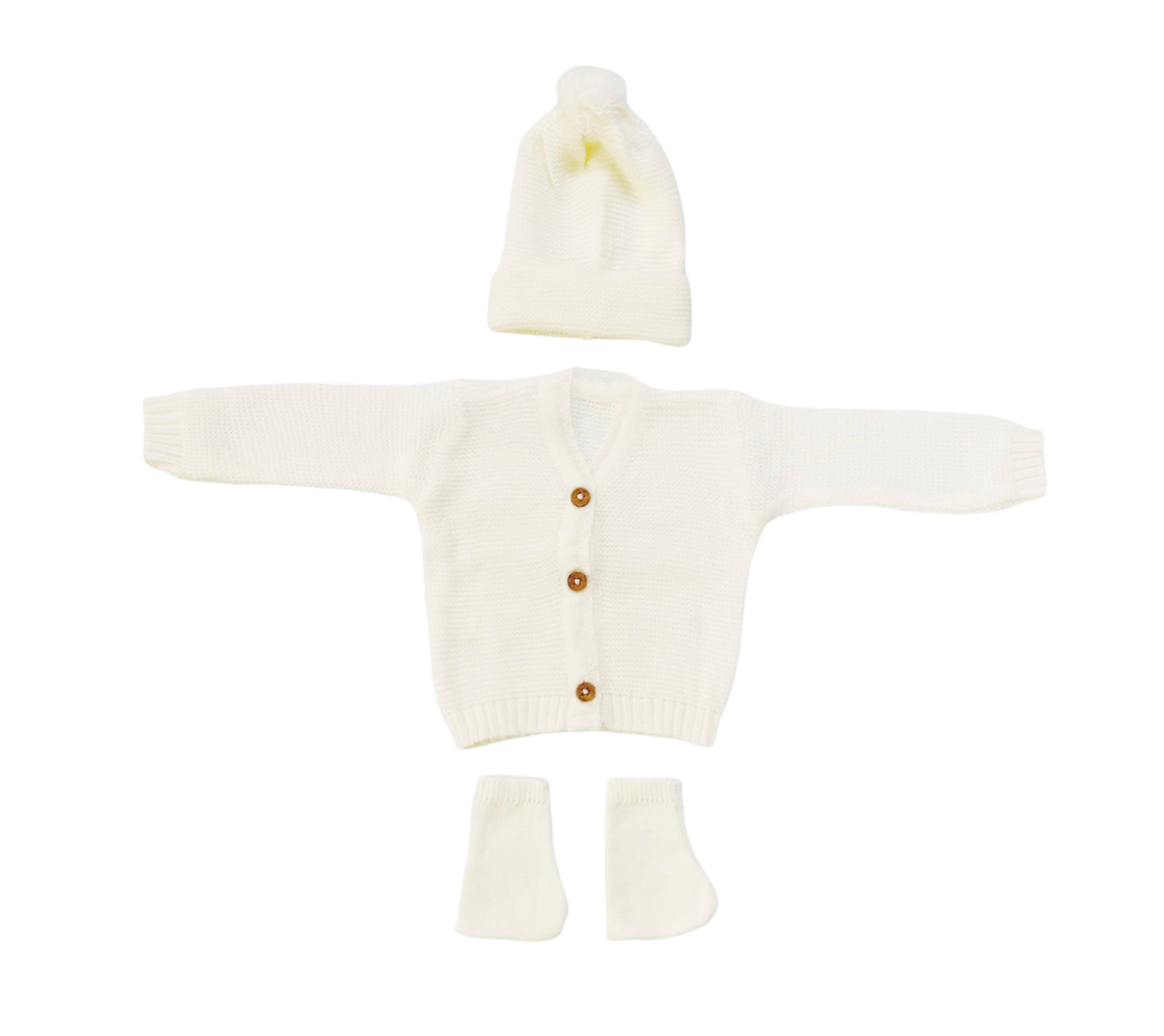 New  Newborn Sweater, Cap and Socks Combo