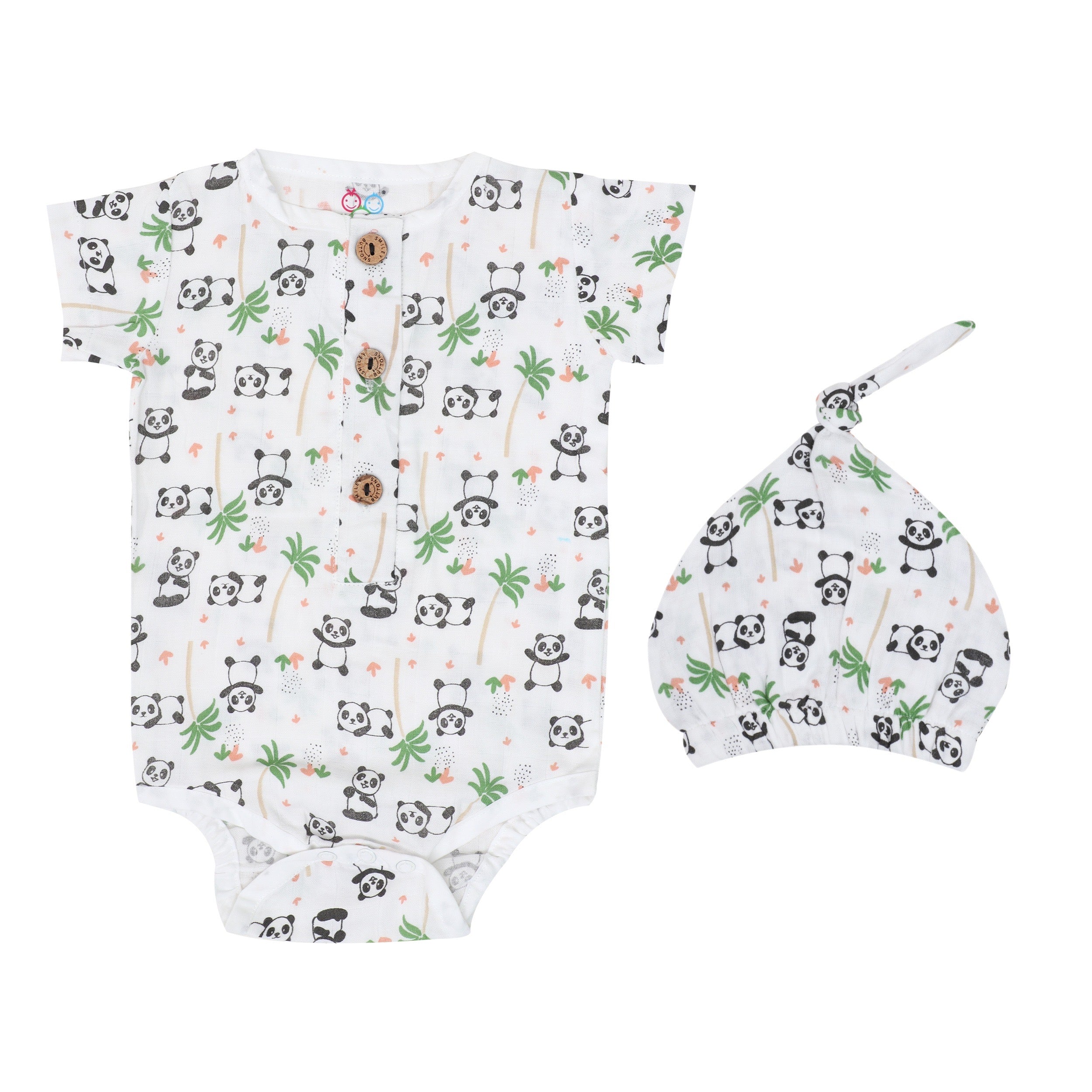 Muslin Bodysuit with Cap - Bamboo Buddy