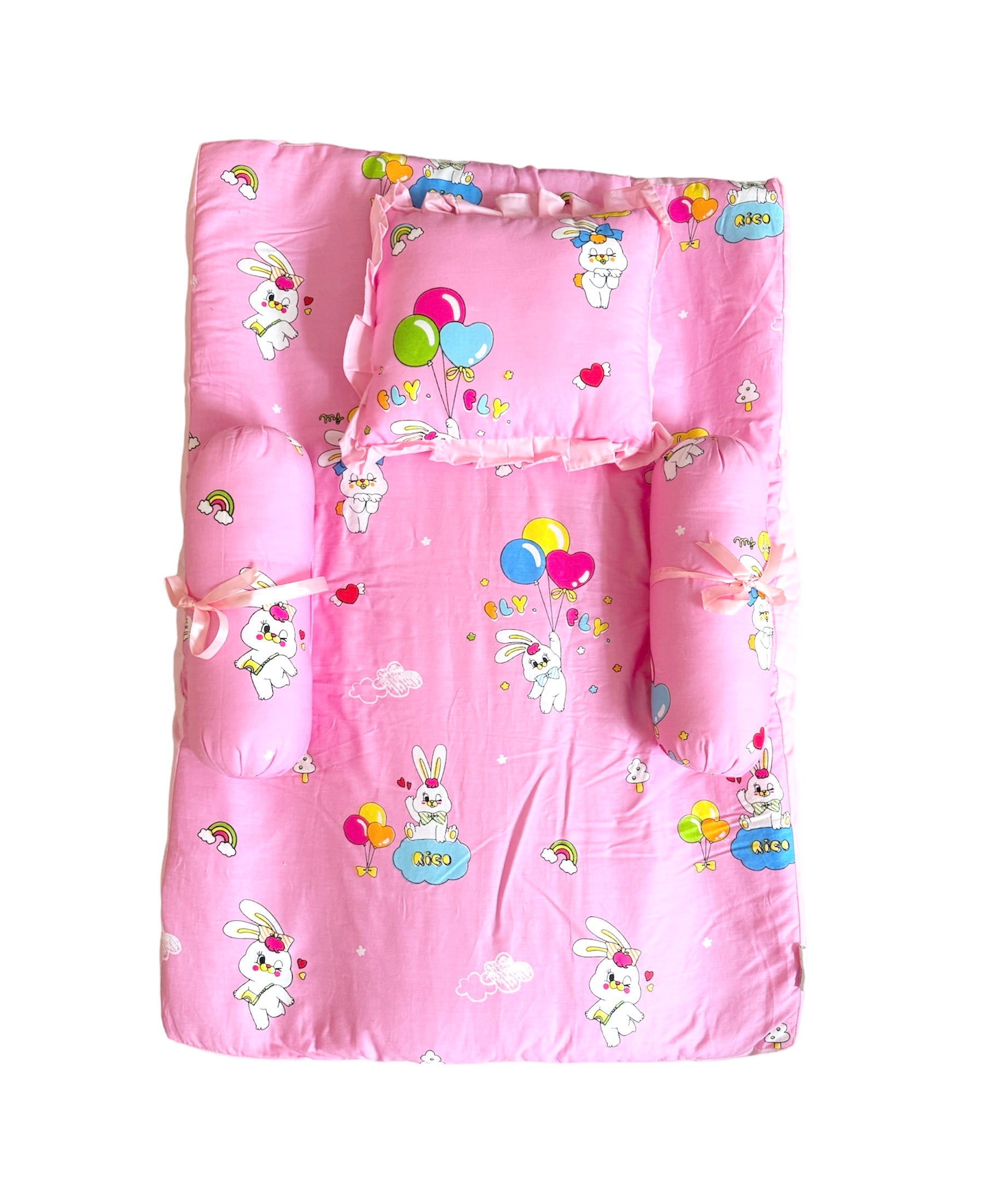 Pillow & Bolster Bed - pink