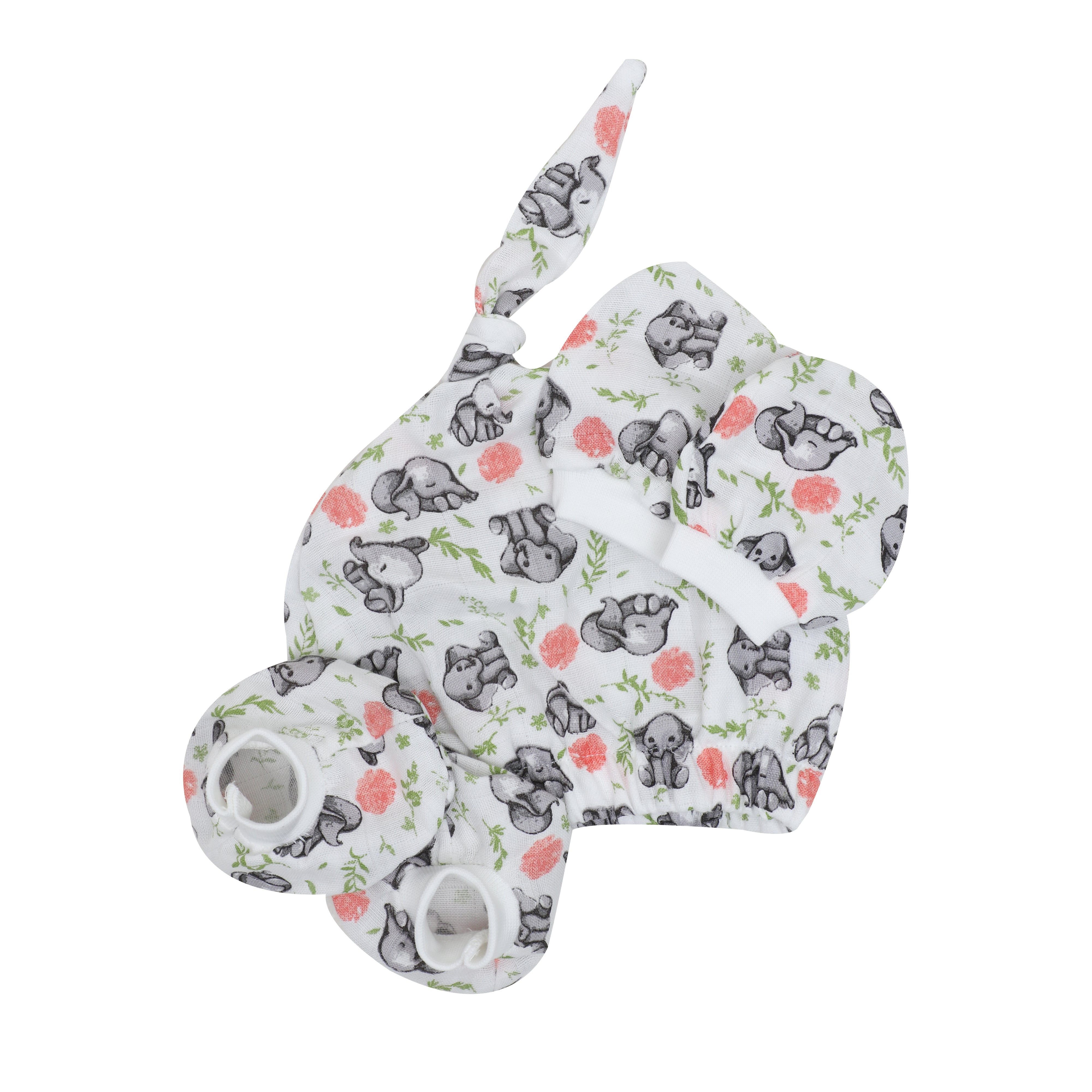 New Muslin Cap Booties & Mittens