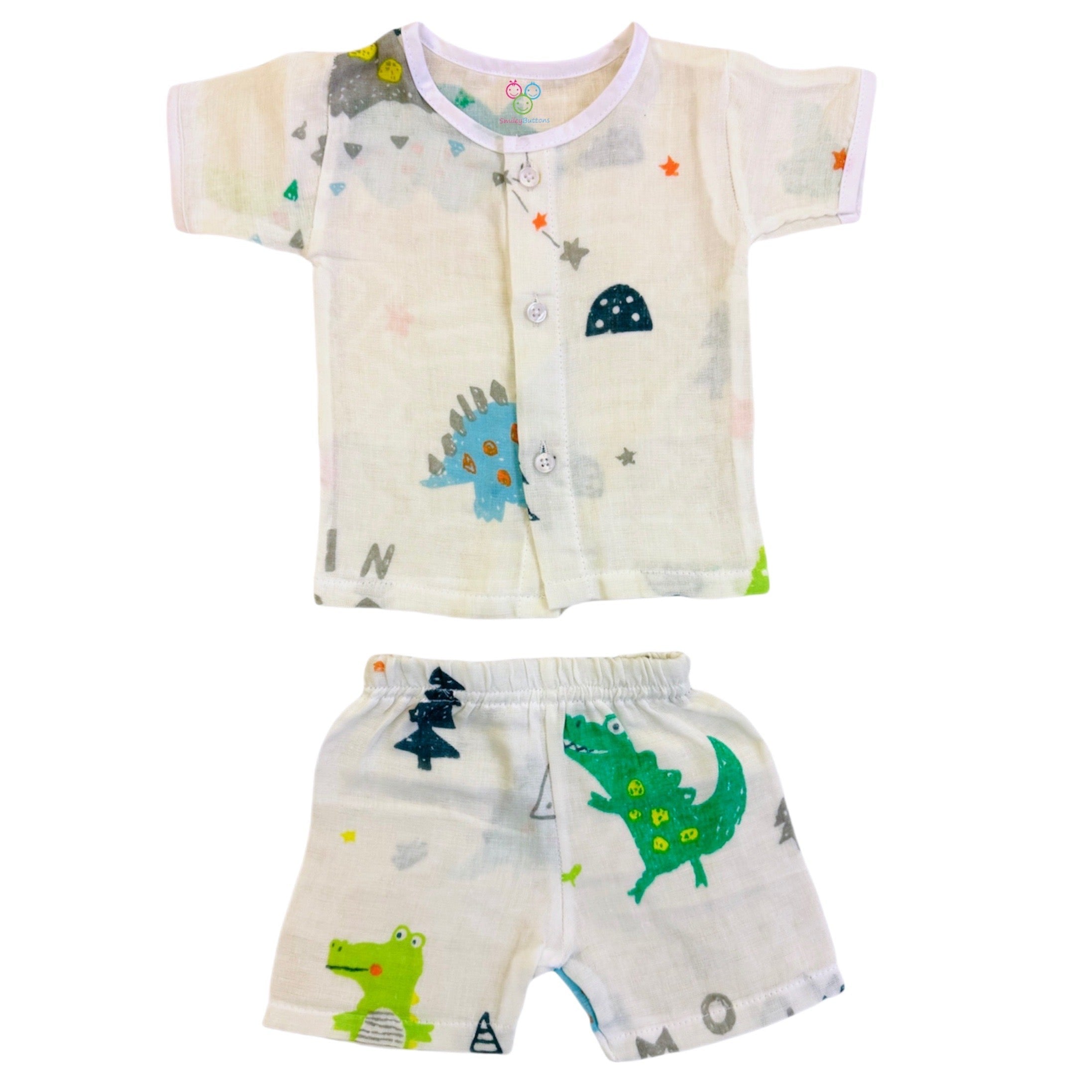 SALE | Muslin Jabla Set - Top & Shorts -  Dino