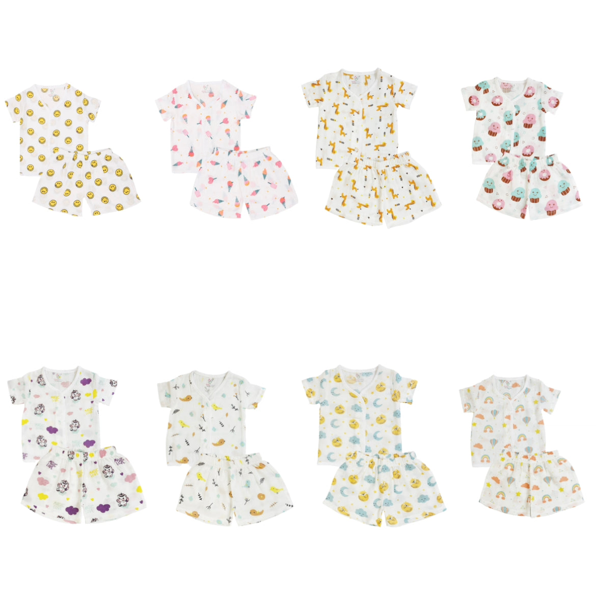 SALE | Muslin Jabla Set - Top & Shorts - 8 pack -c