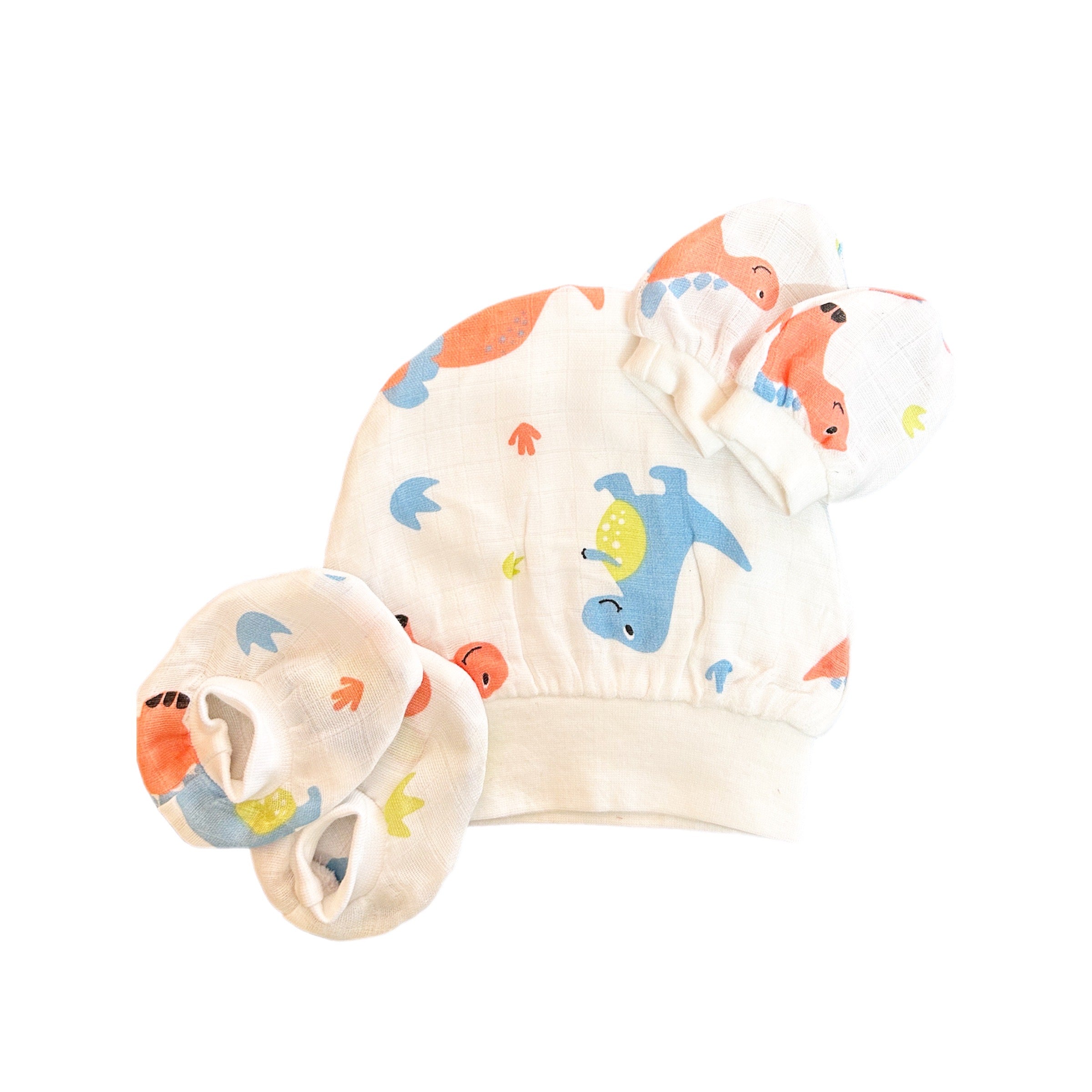 New Muslin Cap Booties & Mittens 2 set