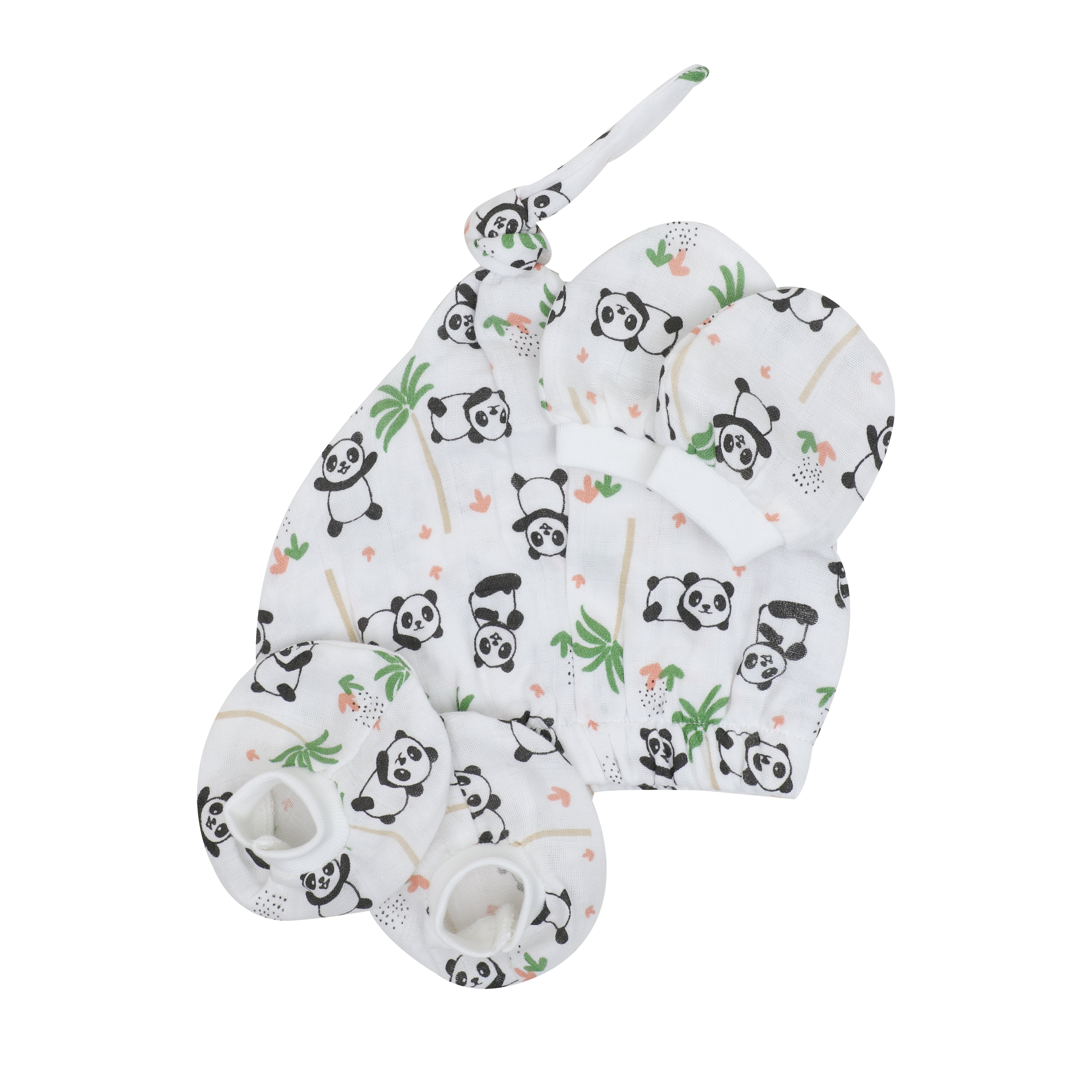 New Muslin Cap Booties & Mittens