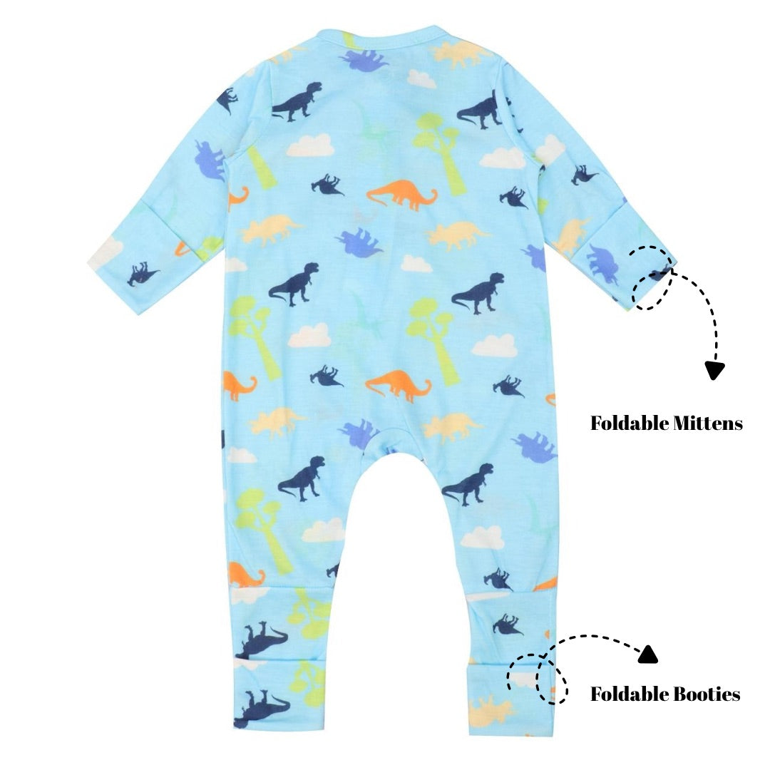 Footie with foldable Mittens & Booties - Dino World