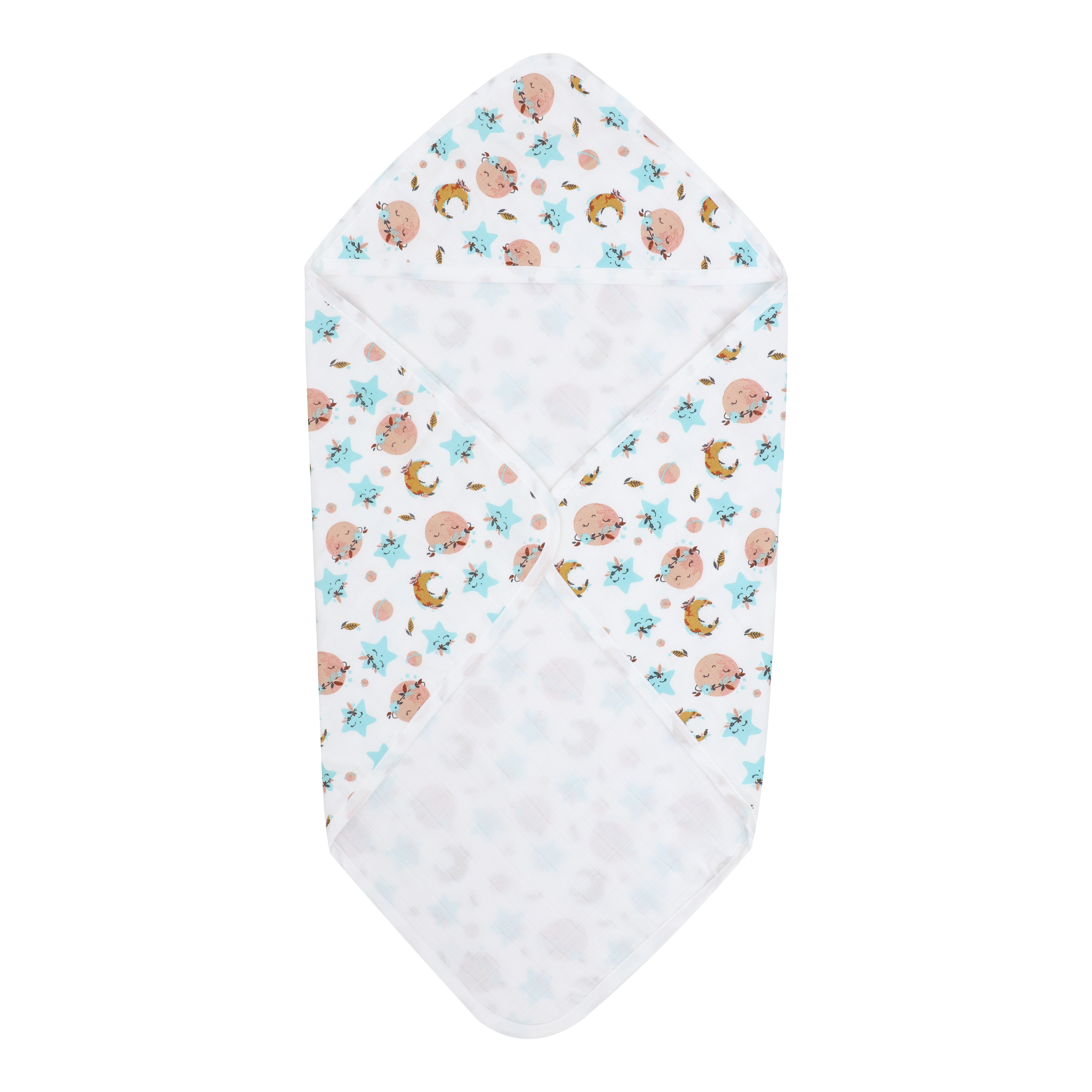 Muslin Hooded Towel | Muslin Wrap - Twinkle Dream
