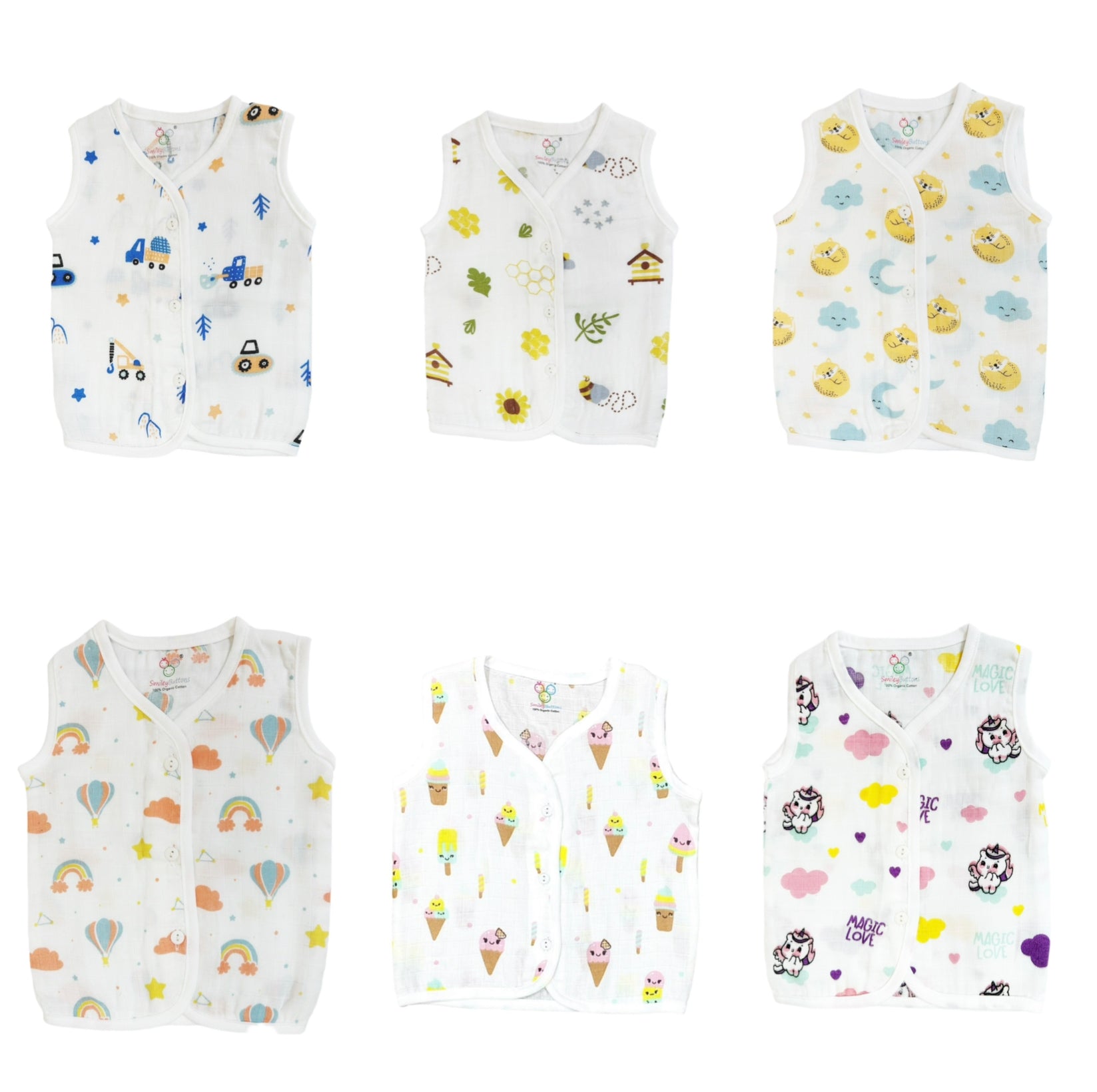 Organic Muslin Jabla - Pack of 6- SALE