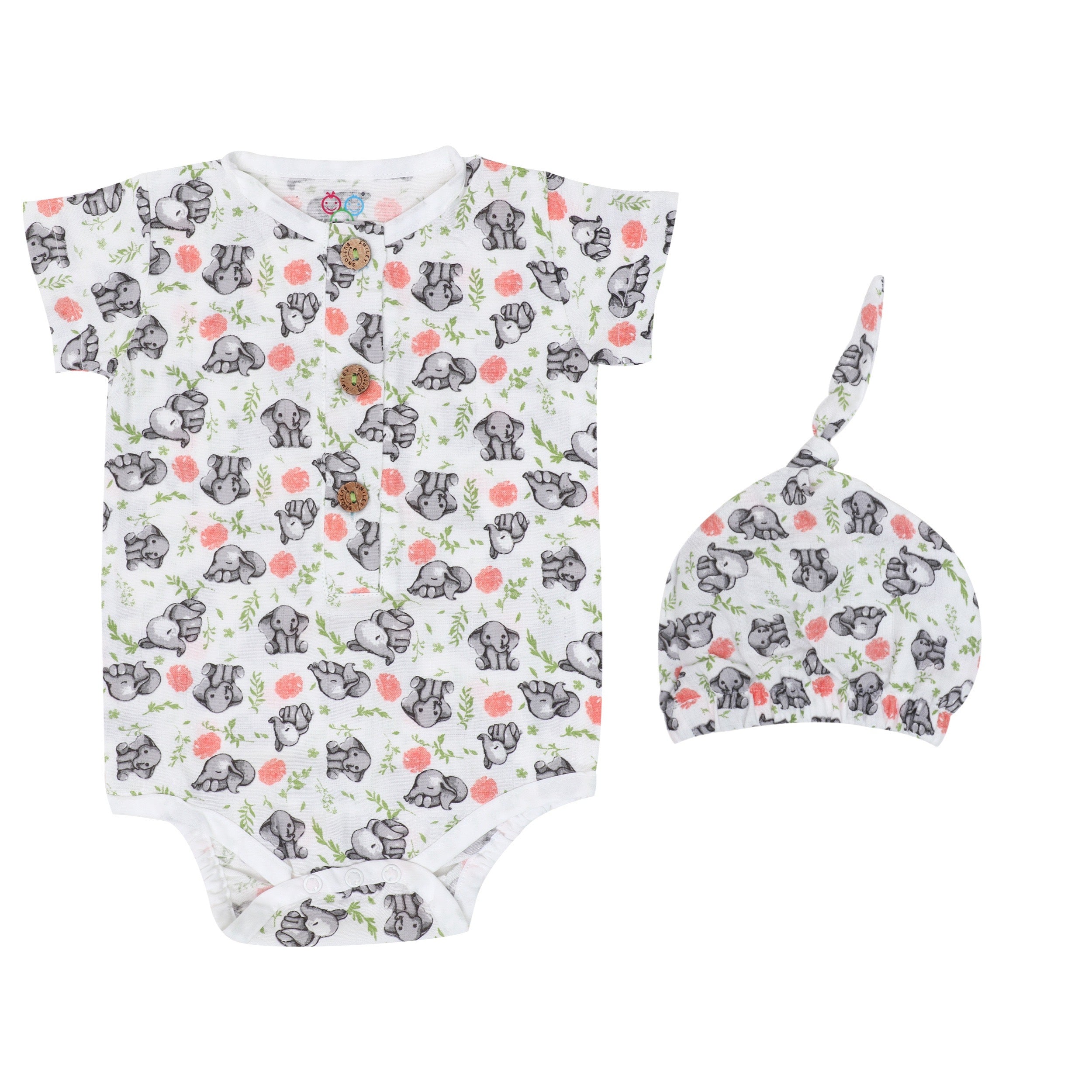 Muslin Bodysuit with Cap - Tiny Trunkster