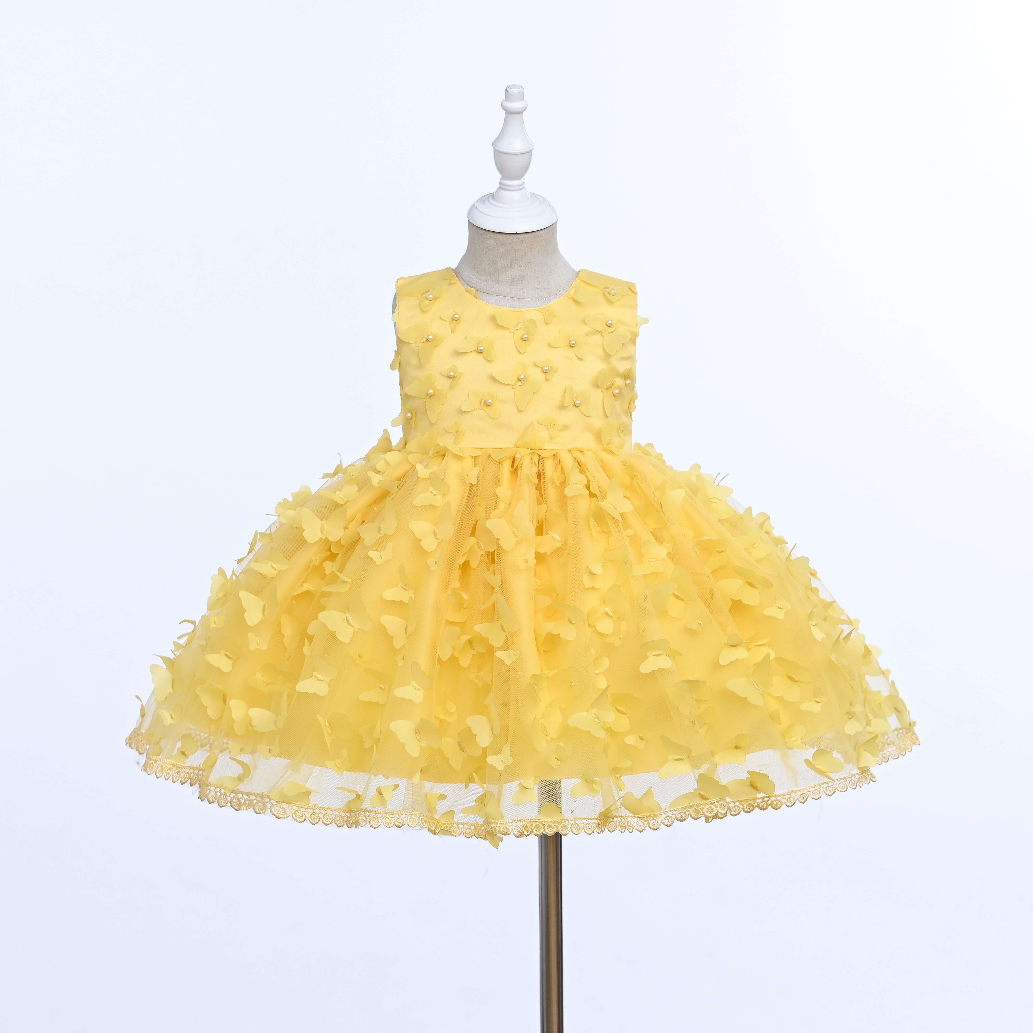 Party Wear Frock - Yellow