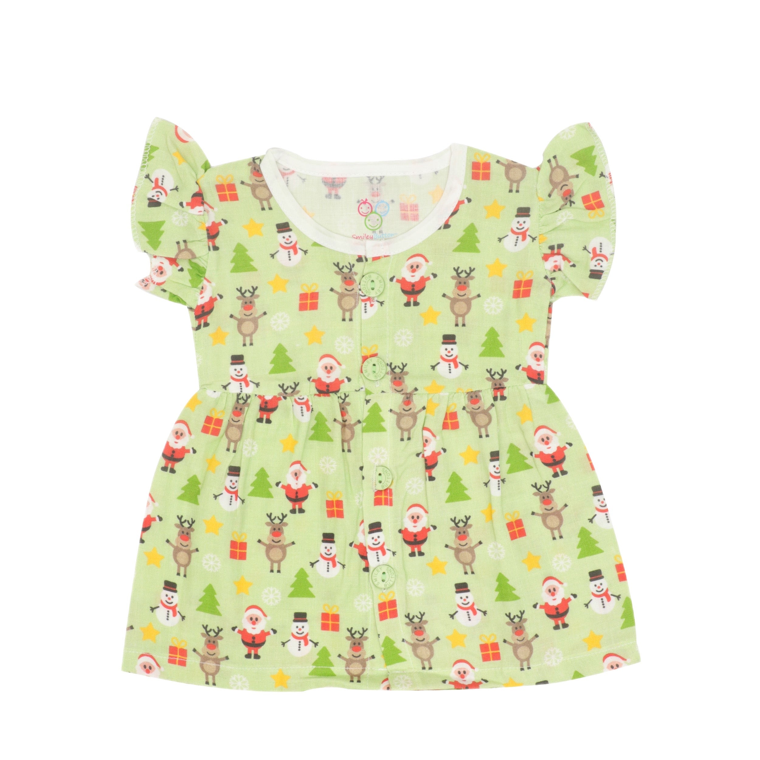 New Muslin Frock  Santa set
