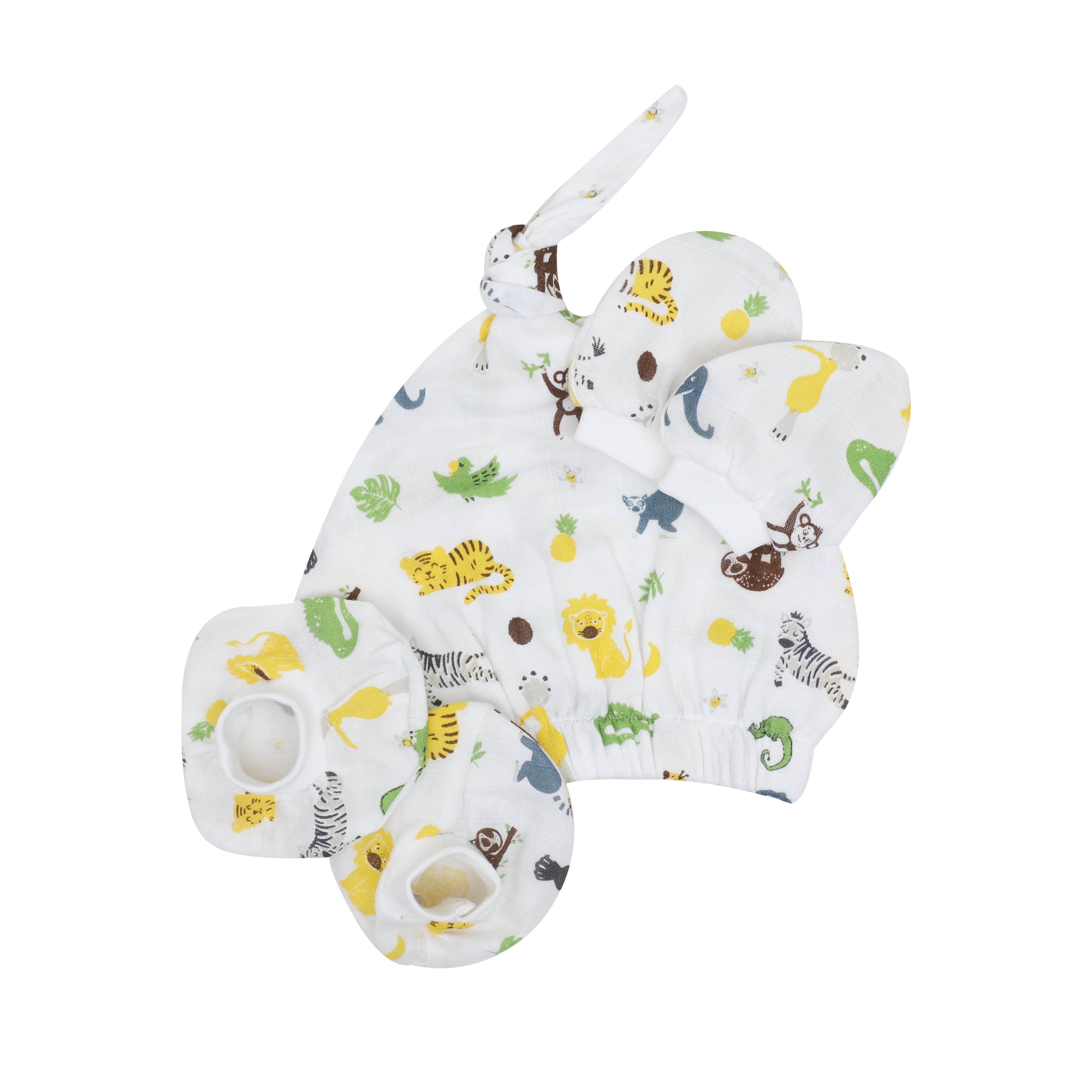 New Muslin Cap Booties & Mittens