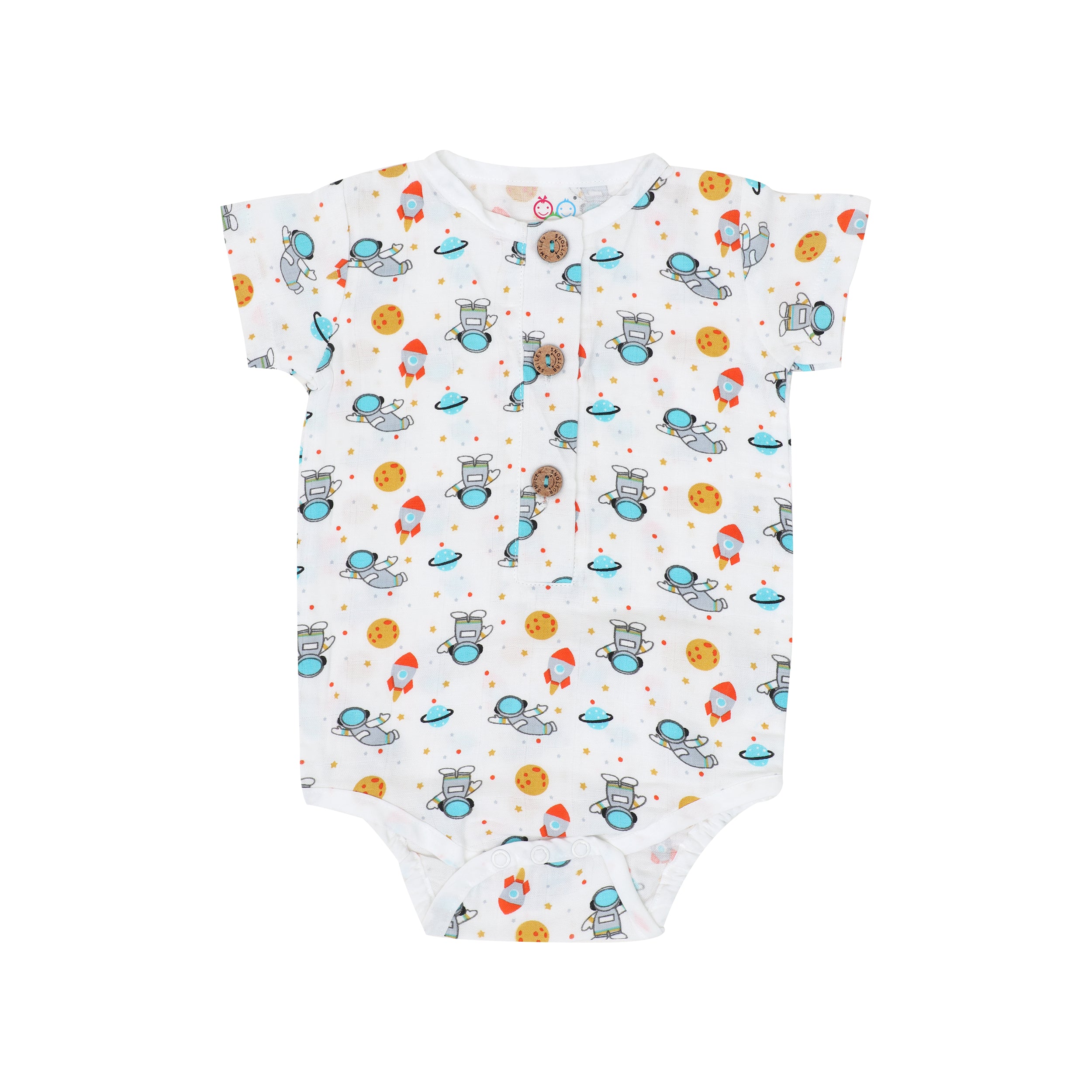 Muslin Bodysuit with Cap - Cosmic Voyager