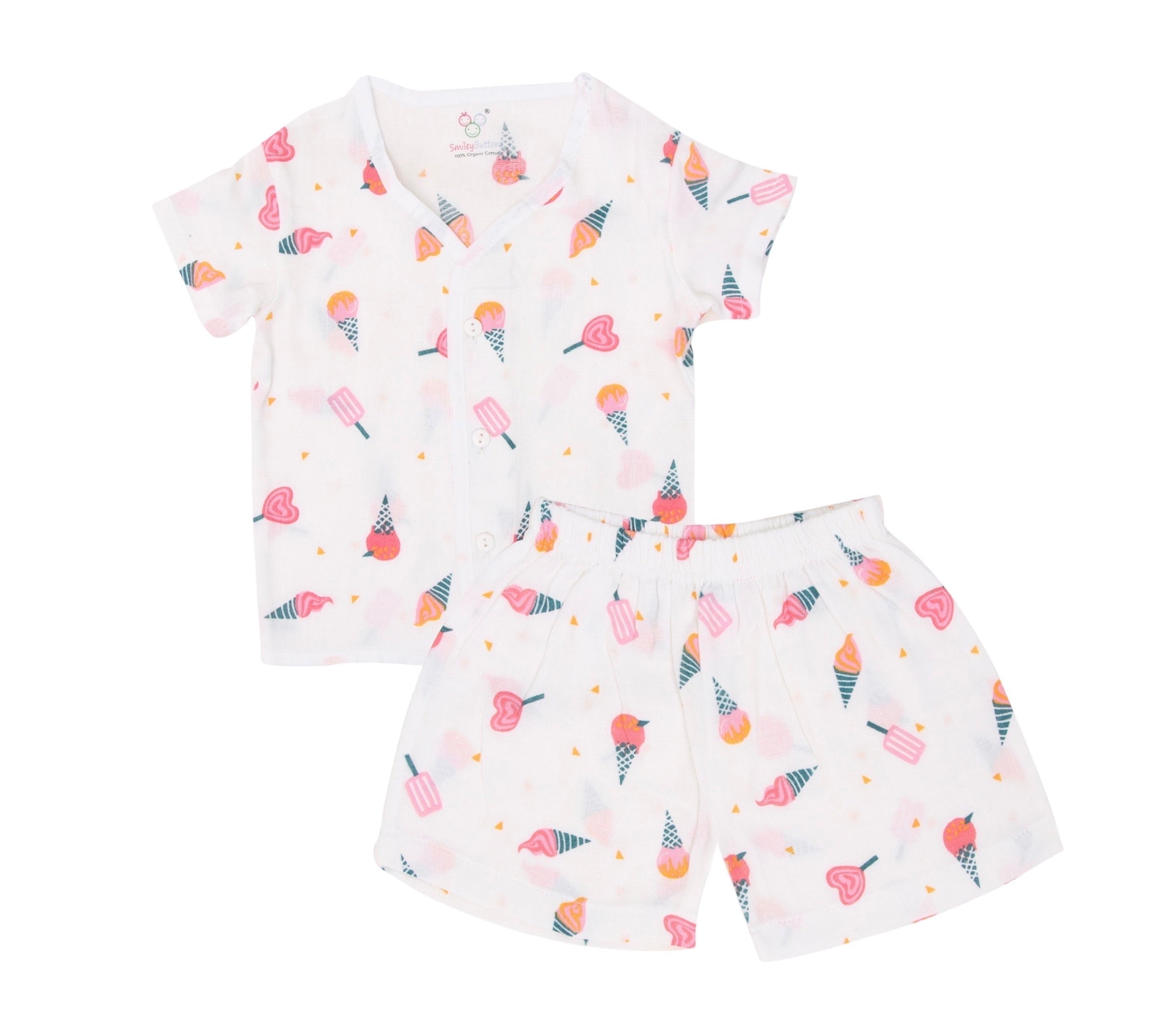 SALE | Muslin Jabla Set - Top & Shorts - Lollipop