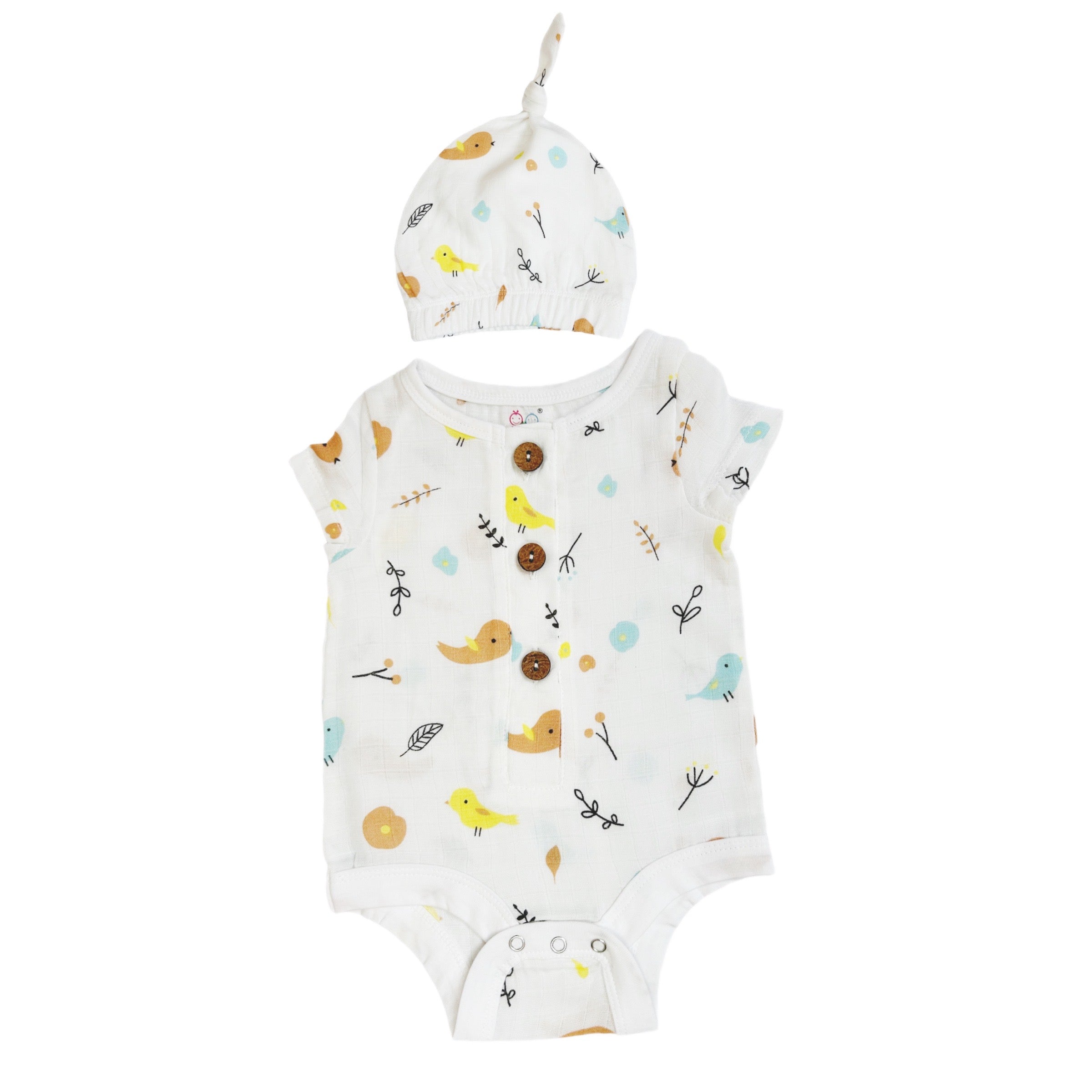 New Muslin Bodysuit & Cap  set
