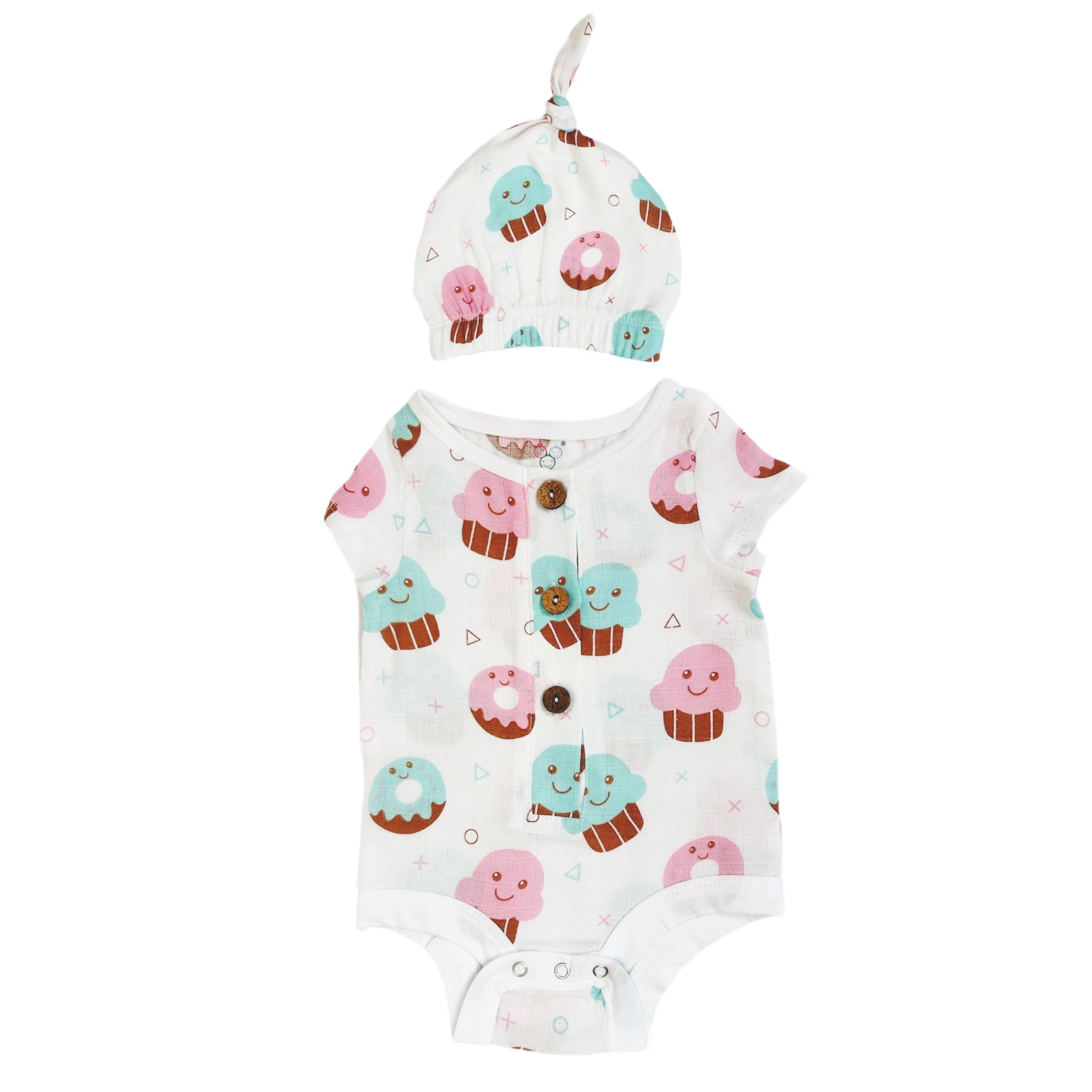 New Muslin Bodysuit & Cap  set