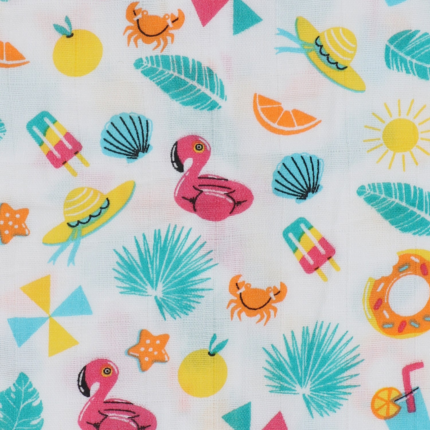 Muslin Cap Booties & Mittens - Summer Splash
