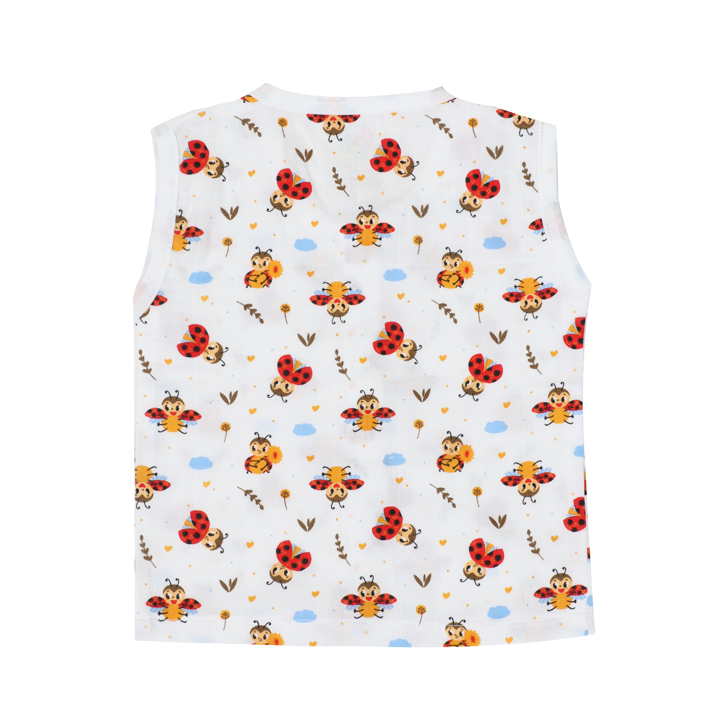 Muslin Jabla & Nappy  - LadyBug Charm