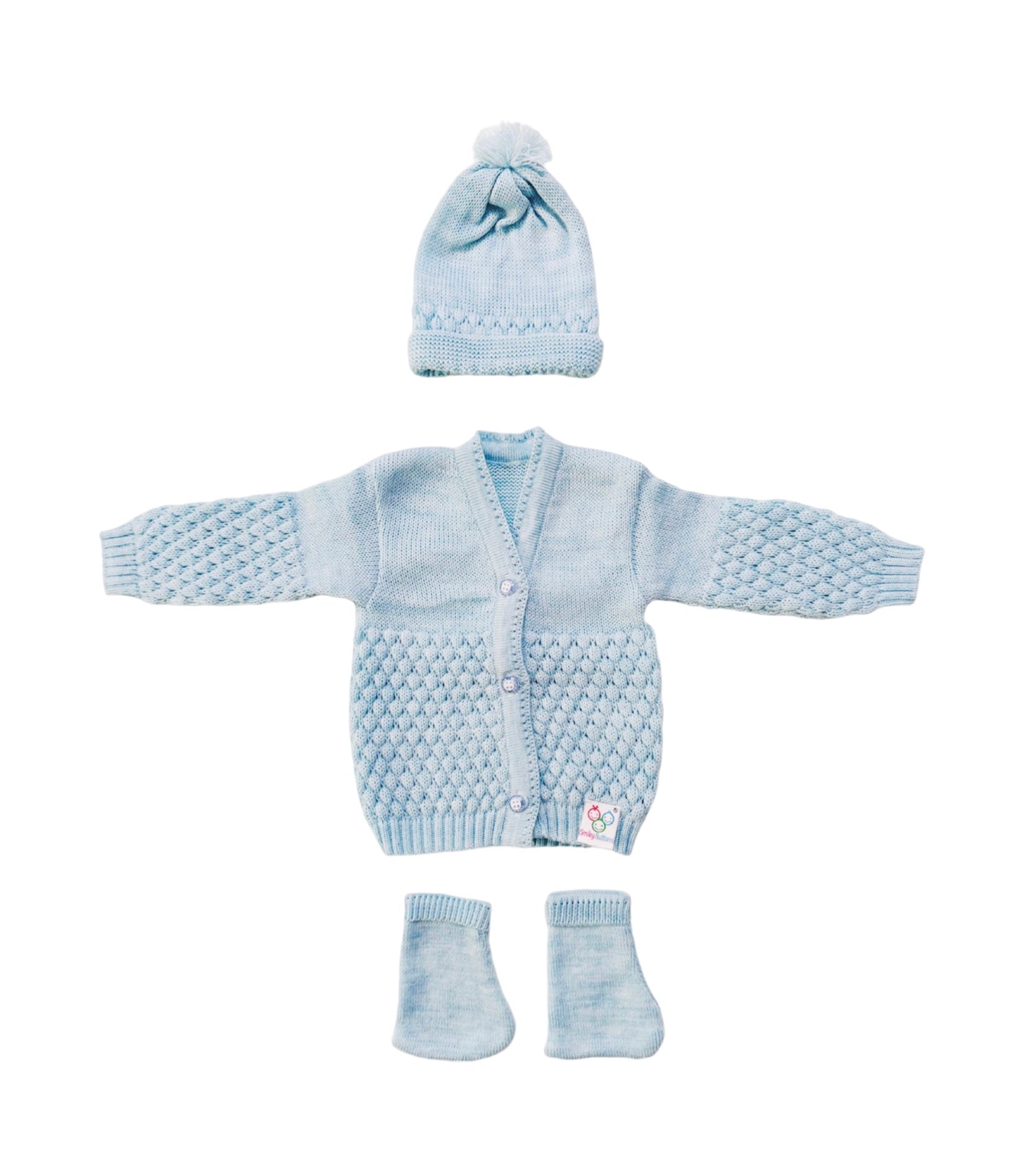 New  Newborn Sweater, Cap and Socks Combo