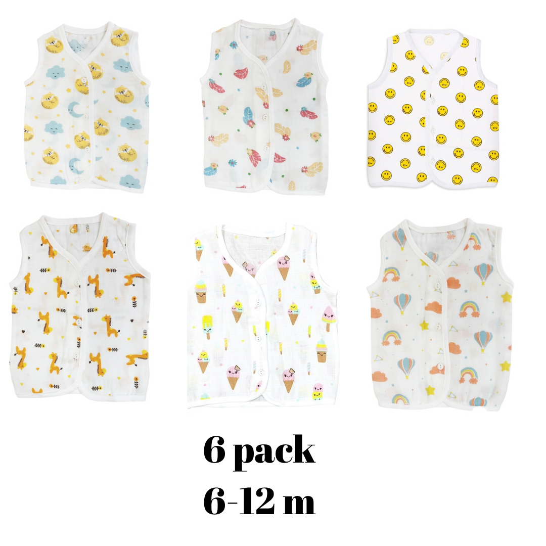 SALE - Organic Muslin Jabla - Pack of 6