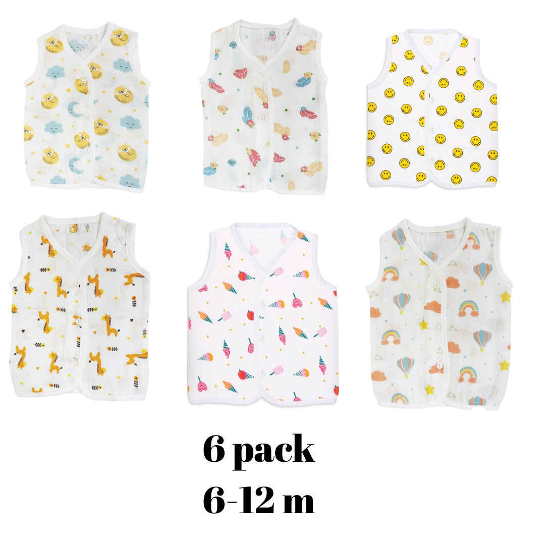 SALE - Organic Muslin Jabla - Pack of 6