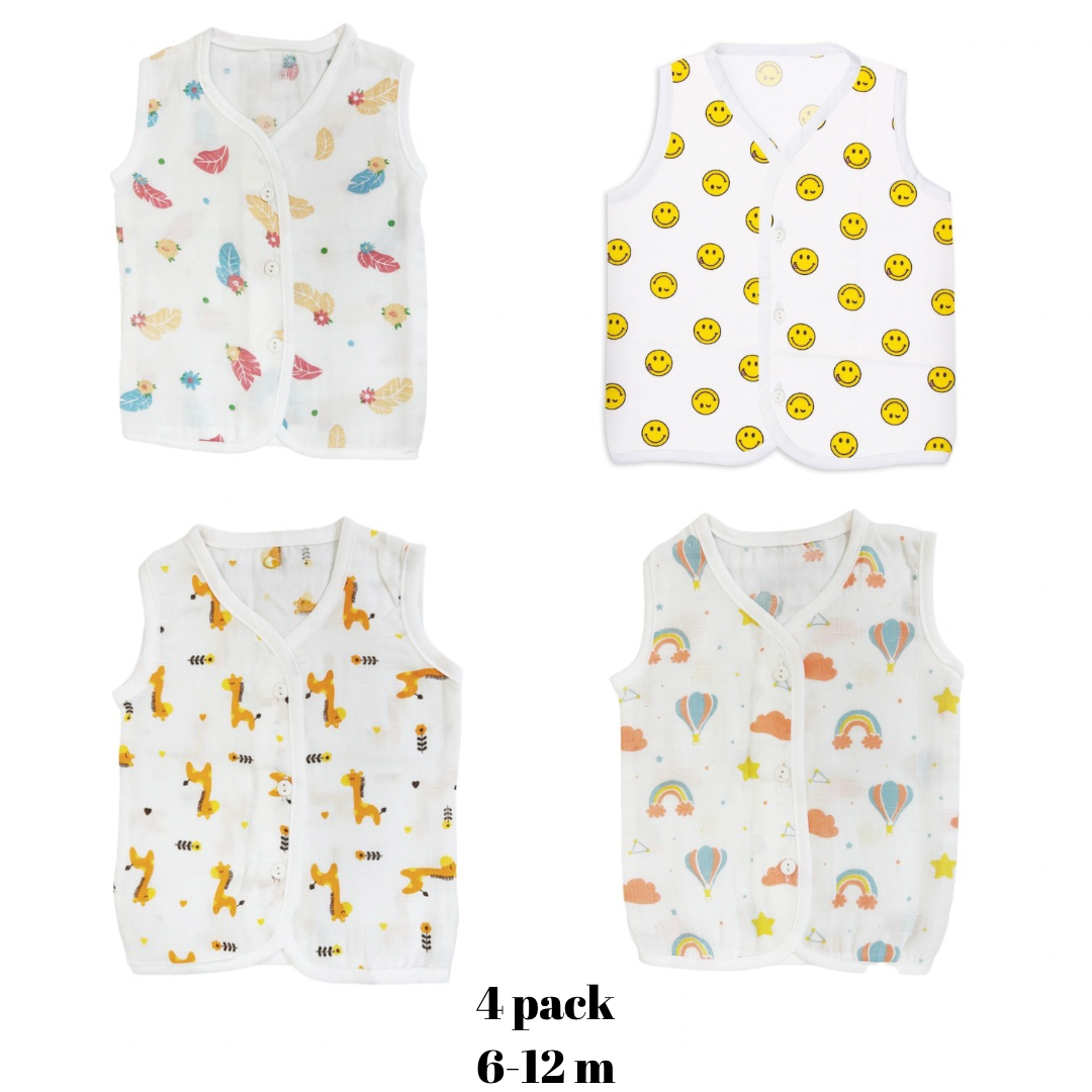 SALE - Organic Muslin Jabla - Pack of 4