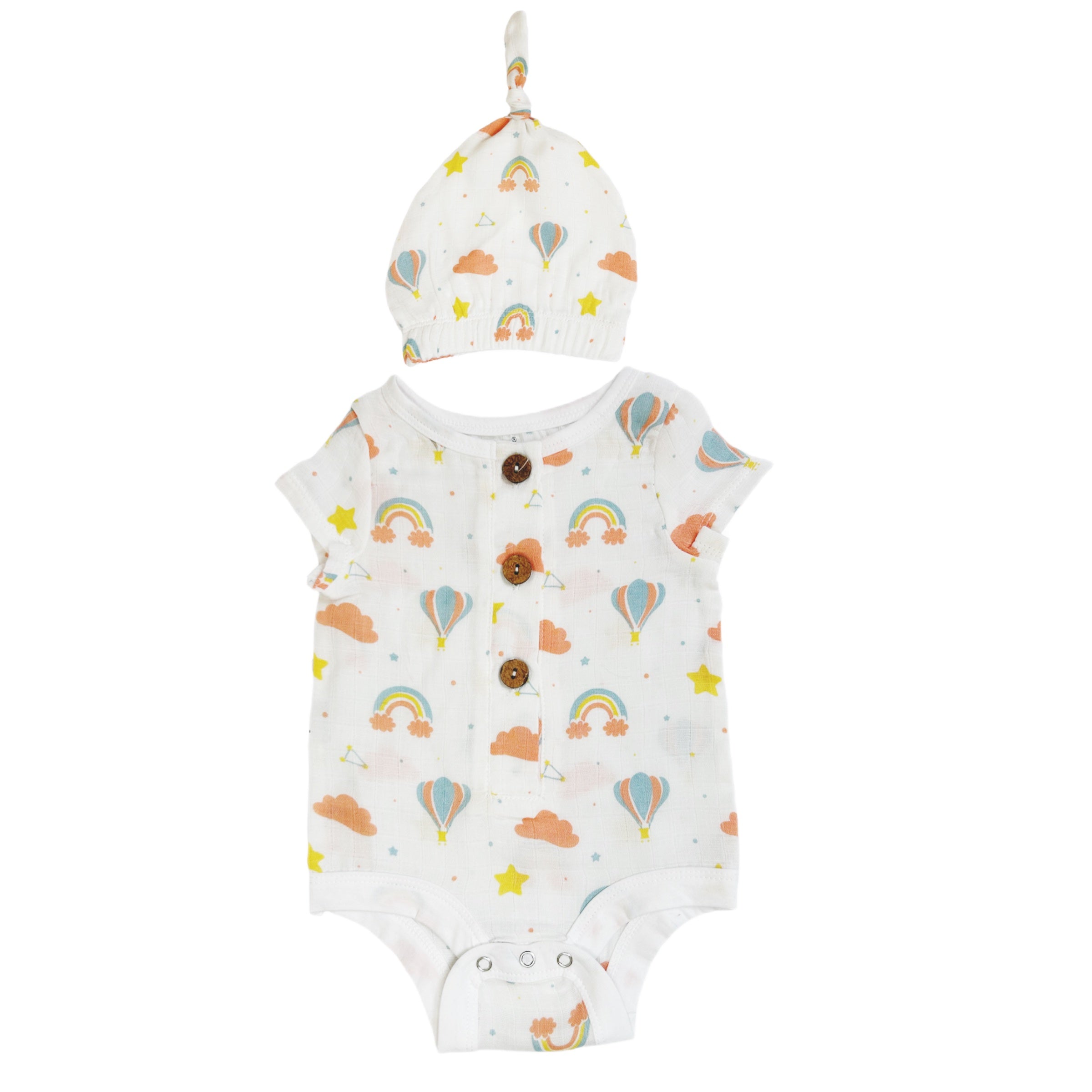 New Muslin Bodysuit & Cap  set
