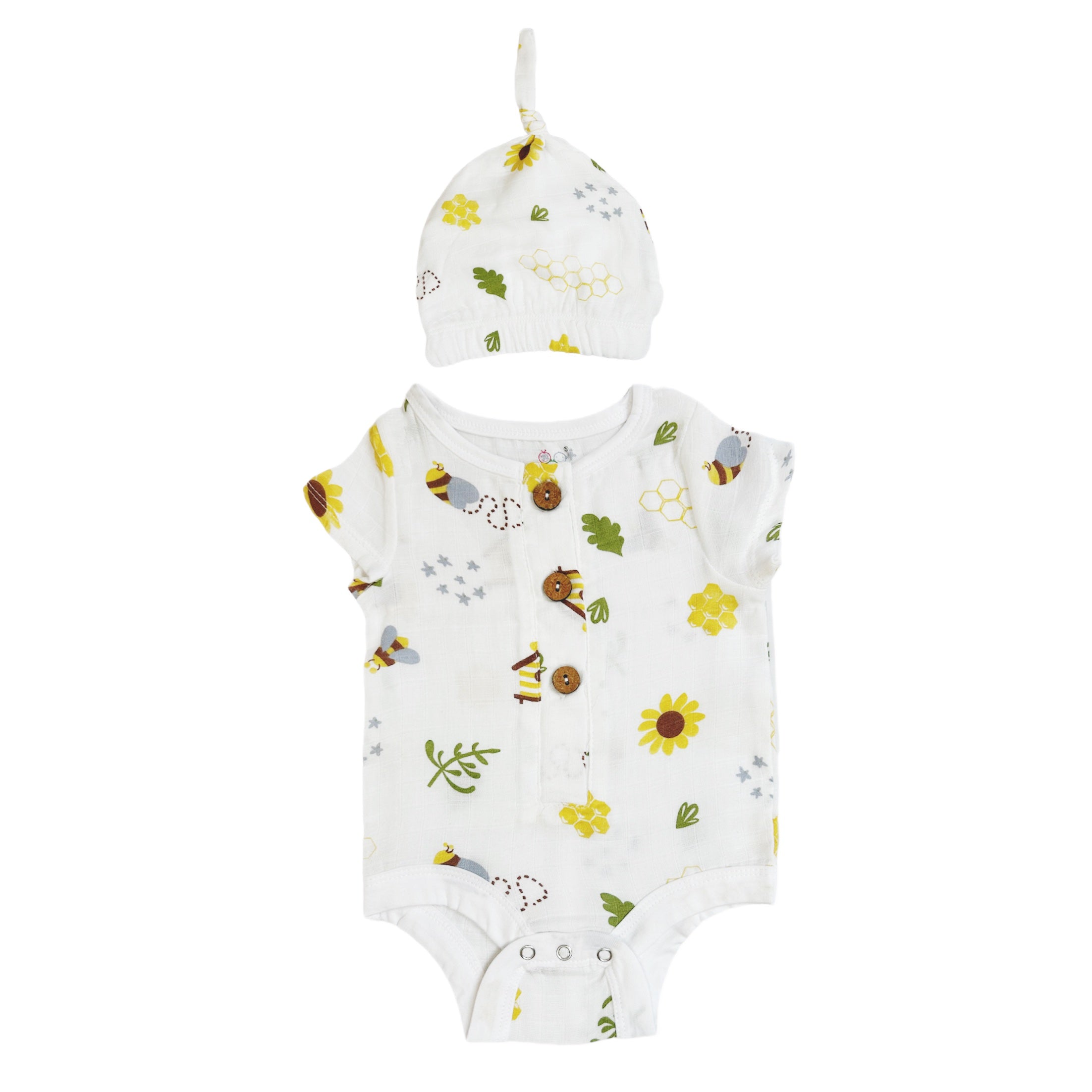 New Muslin Bodysuit & Cap  set