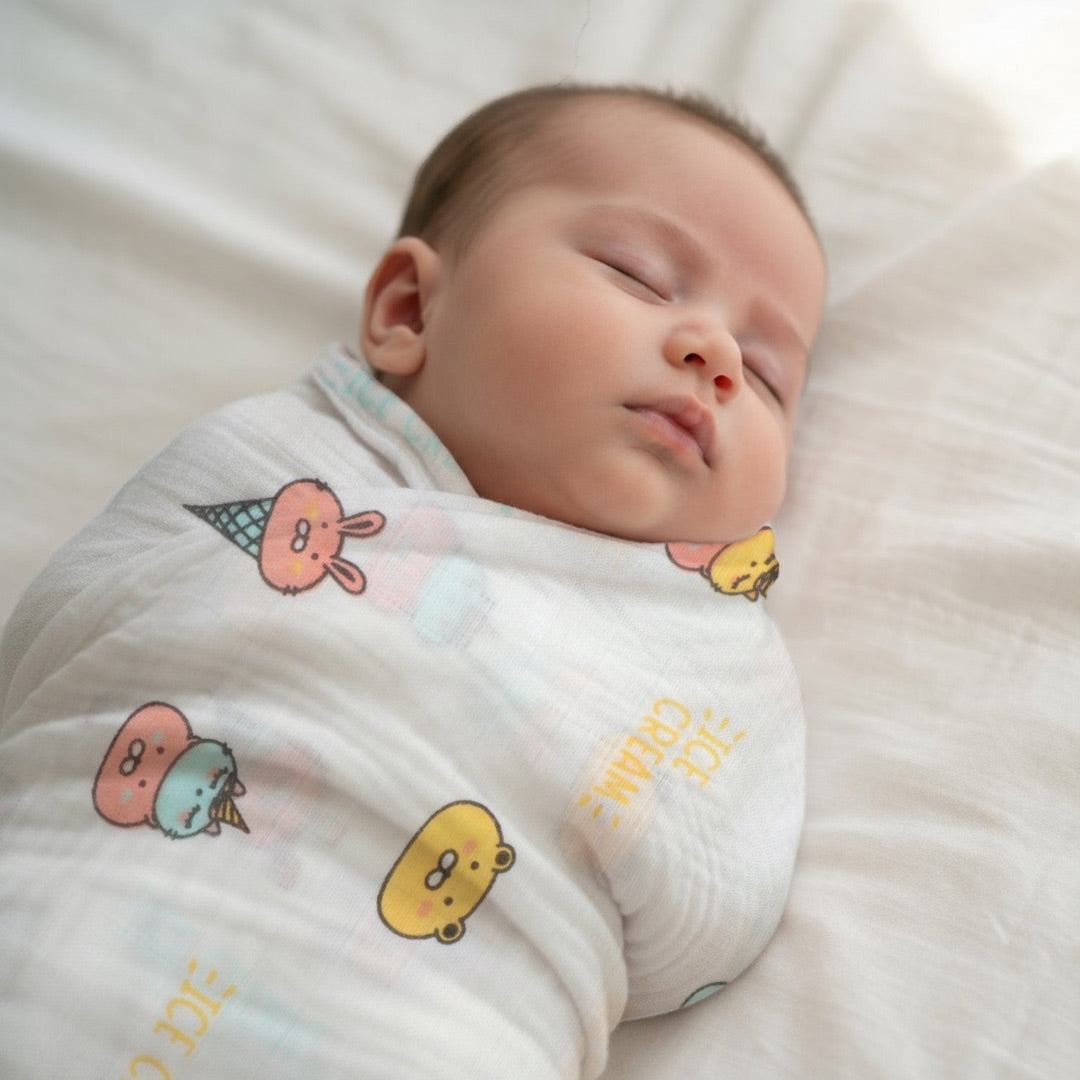 Muslin Swaddle | Single Weave - Cartoon
