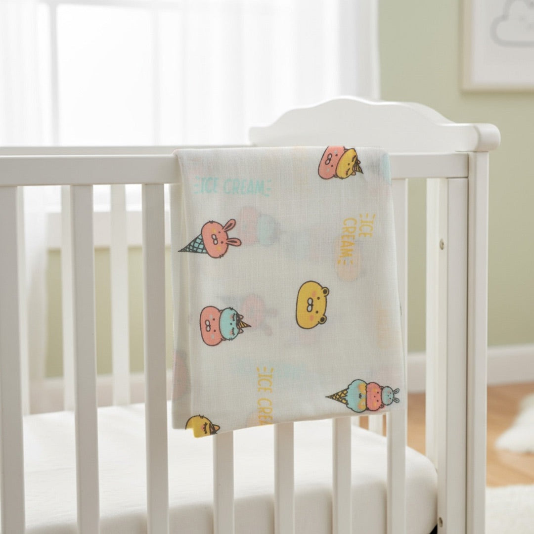 Muslin Swaddle | Single Weave - Cartoon