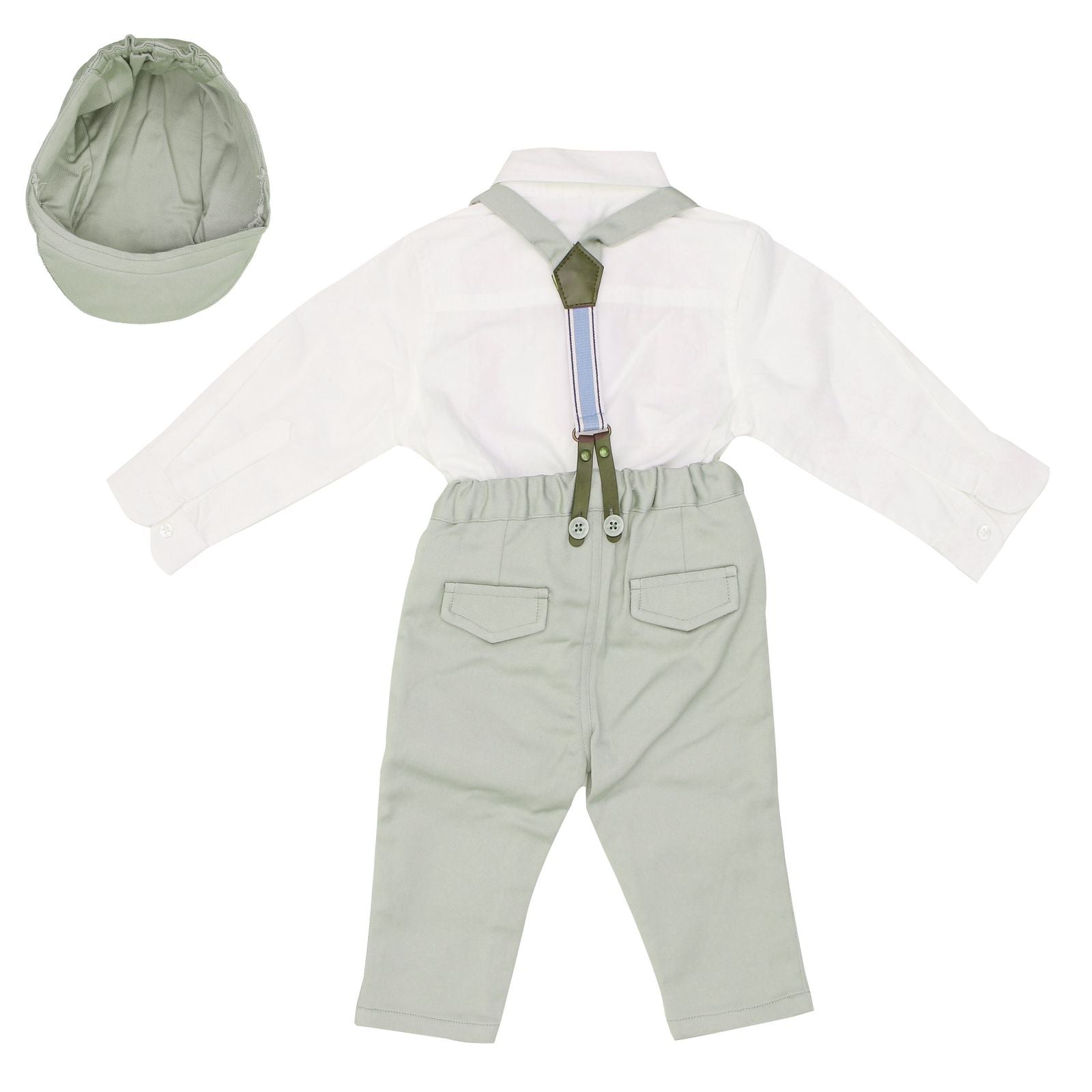 New SALE | Cotton | Suspender Pant Set with Cap