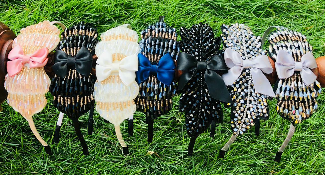 Headband - Bow Sequence | Buy Fashion Accessory for Infant Girl Online in India | Smiley Buttons