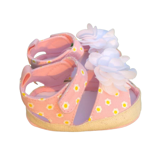 Shoe - Pink Flower | Buy Shoes for 0-6 Months Old Baby Boys & Girls Online | Smiley Buttons