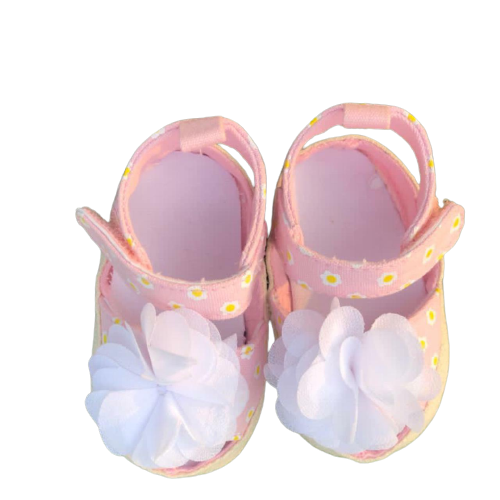Shoe - Pink Flower | Buy Shoes for 0-6 Months Old Baby Boys & Girls Online | Smiley Buttons