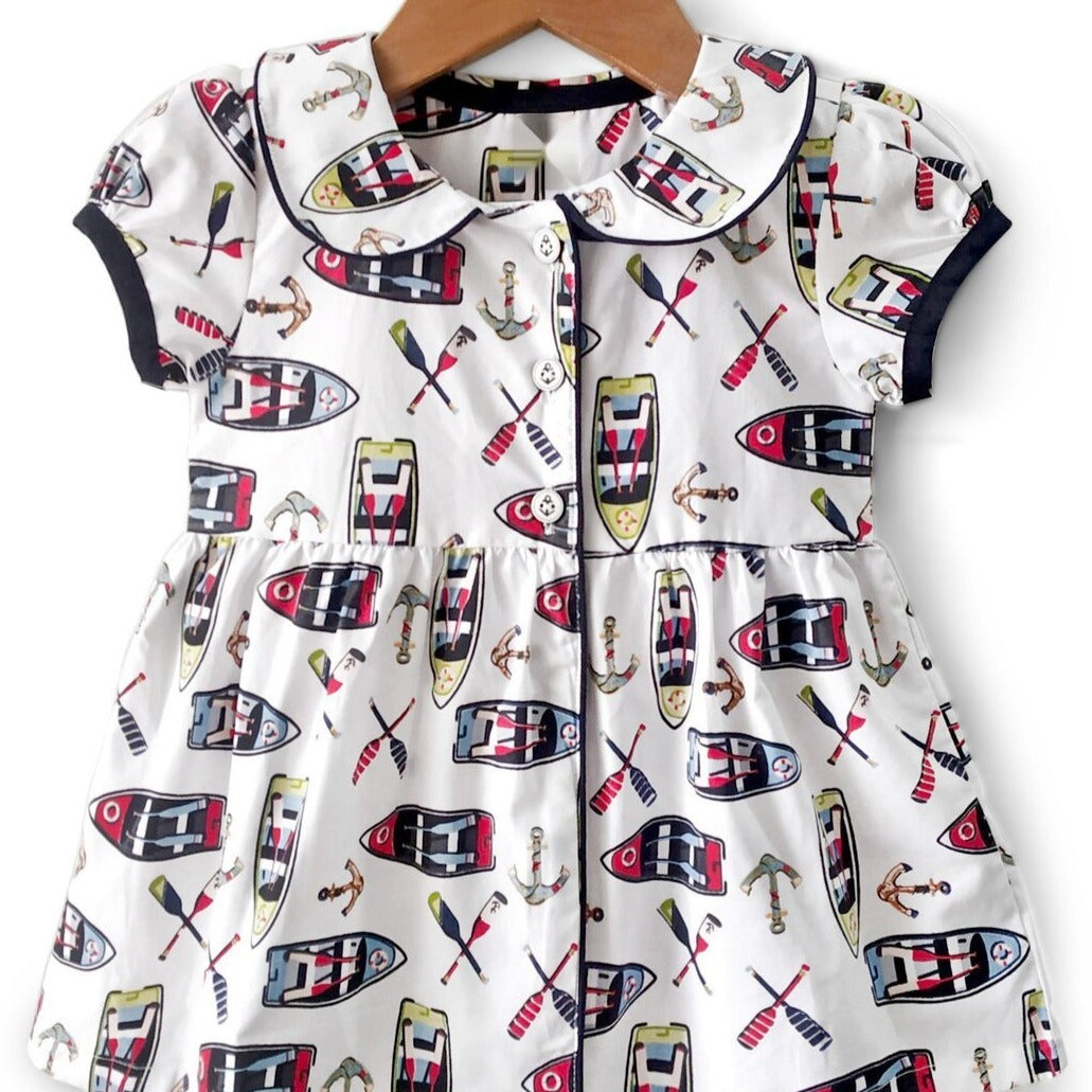 Frock - Boat | Boat Print Girls Frock