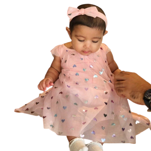 Glitter Frock - Pink Heart | Glitter frock-Pink heart