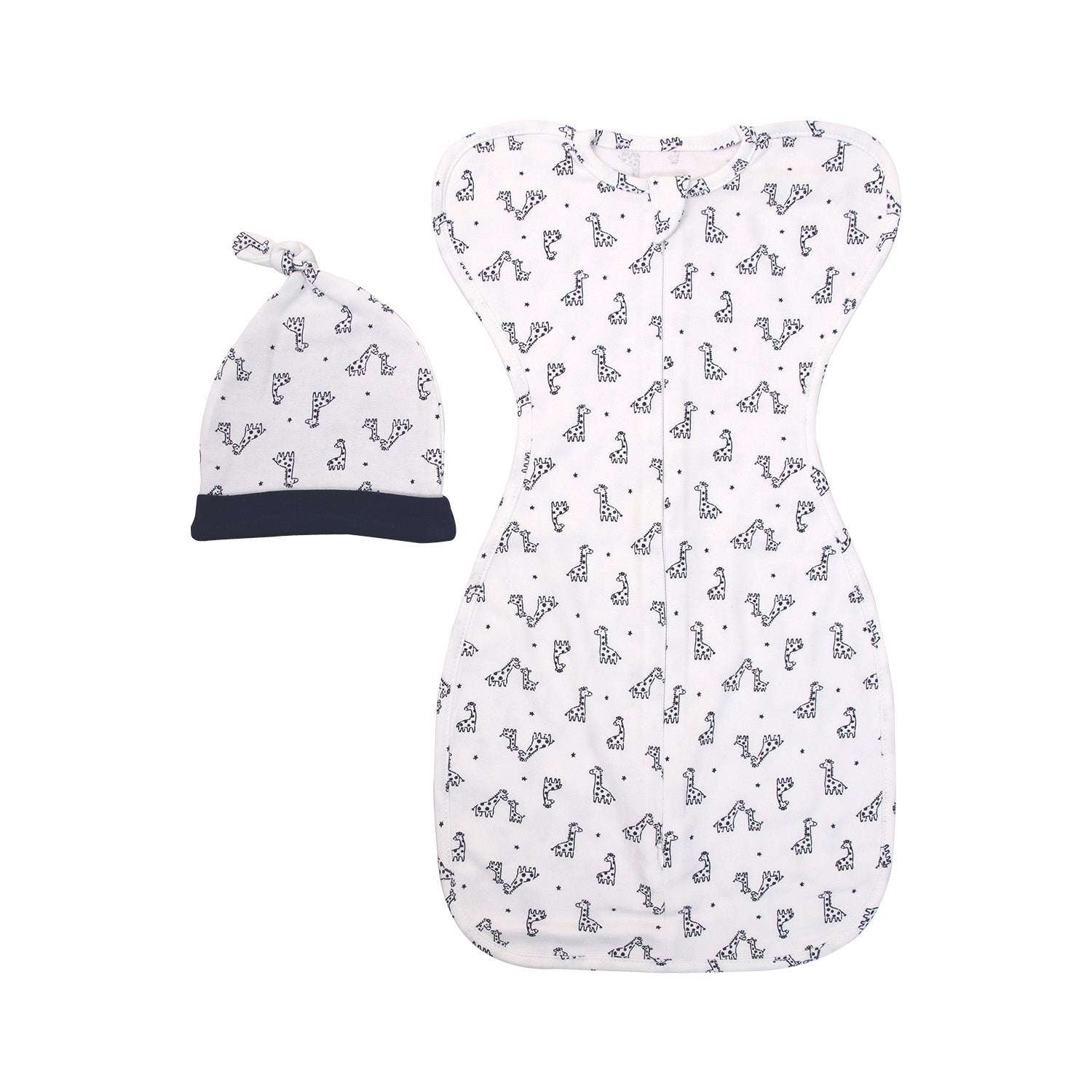 Sleeping Pod & Cap - Giraffe | Comfortable Sleeping Pod For Newborn Baby Boy & Girl | Smiley Buttons