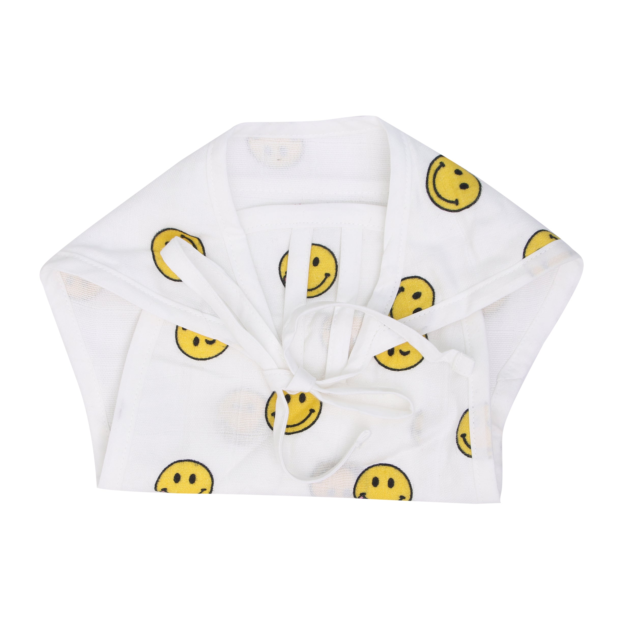 Organic Muslin Nappy - Smiley | Organic Cloth Diaper For Newborn Baby Boy & Girl | Smiley Buttons