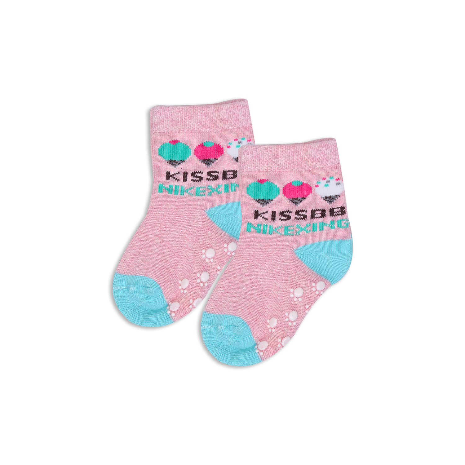 Baby Socks - Kiss Pink | Buy Cotton Footwear For Baby Girl Online In India | Smiley Buttons