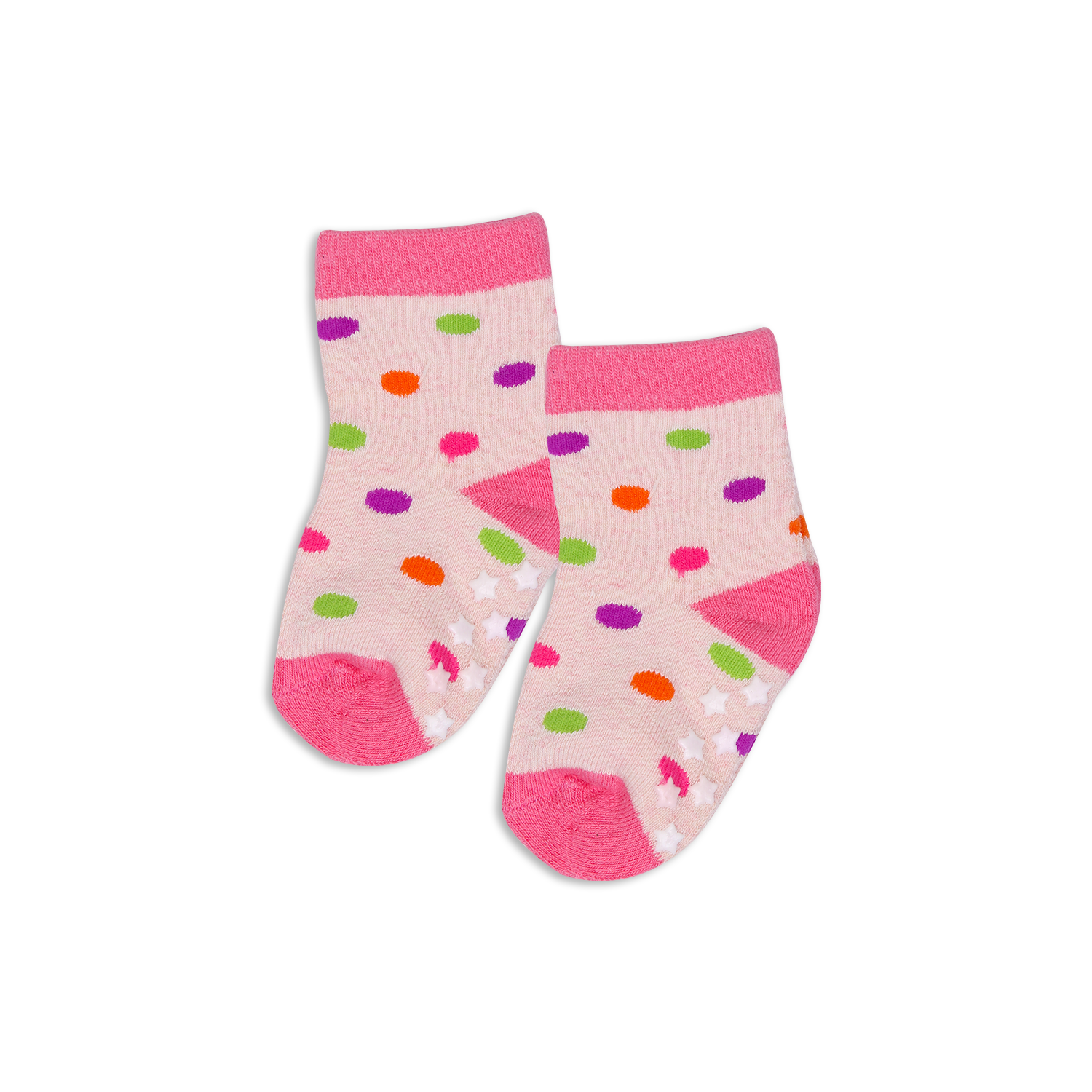 Baby Socks - Pink Polka | Cotton Socks For Newborn Baby Boy & Girl | Smiley Buttons