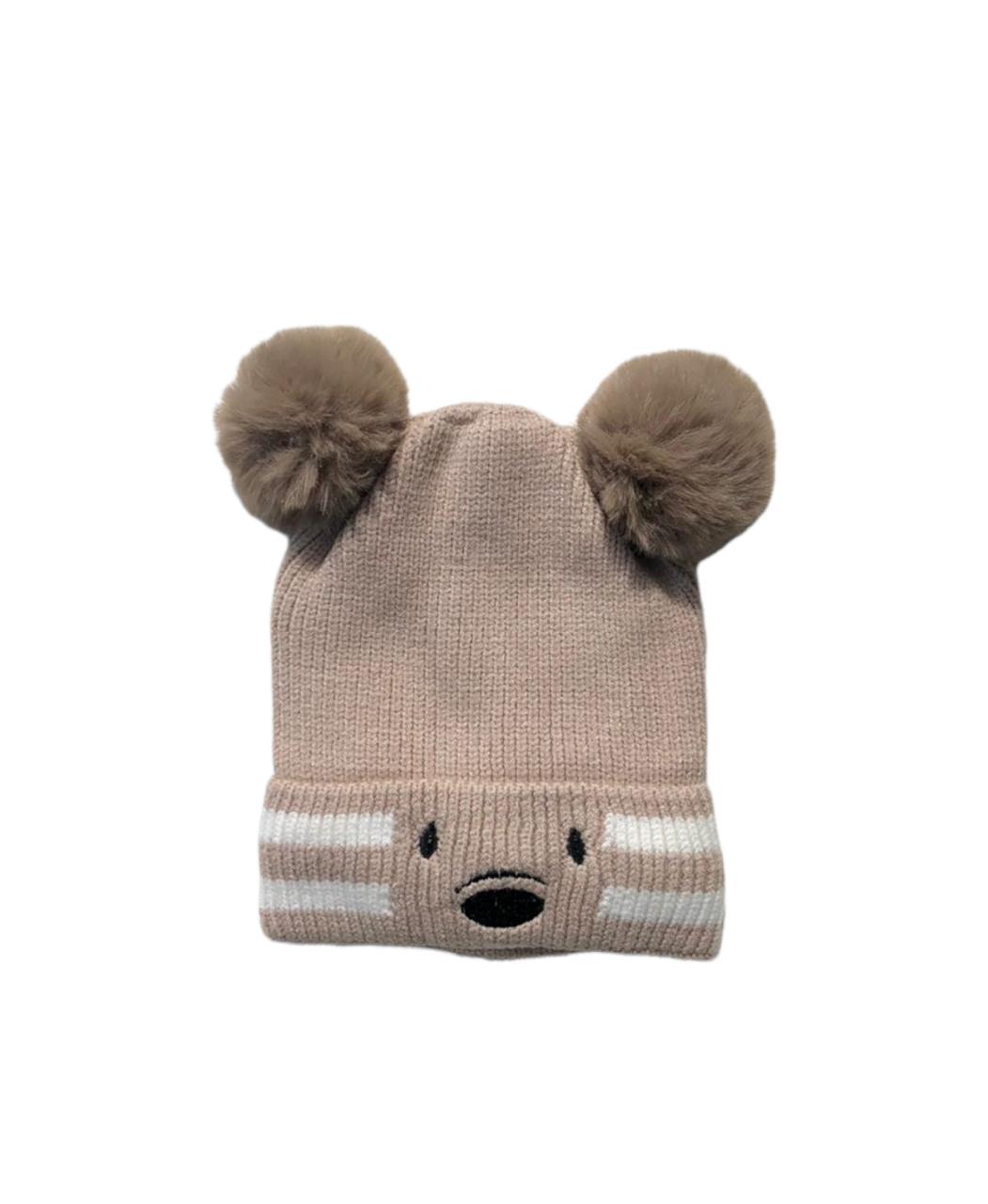 Woolen Cap - Teddy Brown | Buy Woolen Caps for Baby Girls Online | Smiley Buttons