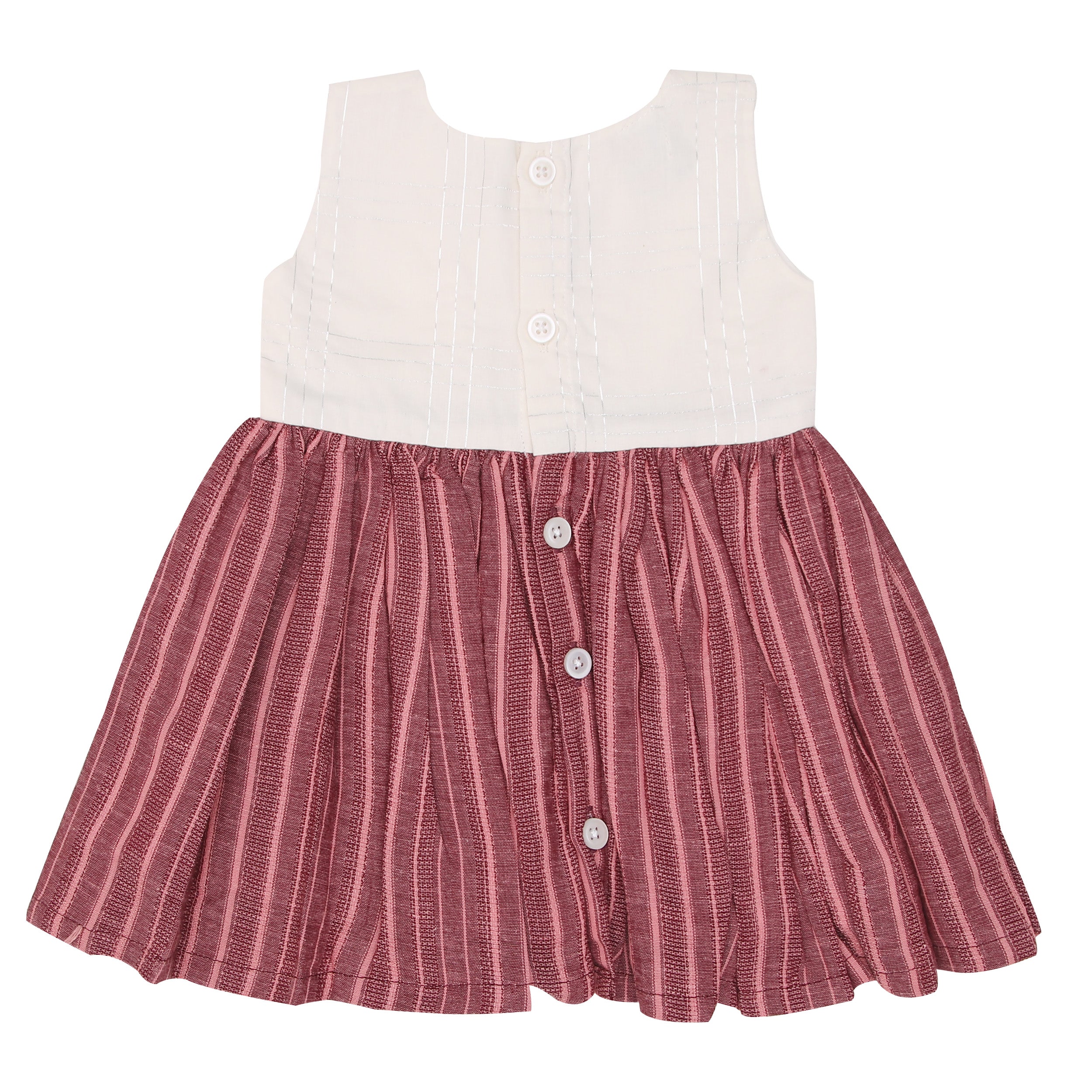 Frock - Brown | Buy Frocks For 0-6 Months Infant Baby Girl | Smiley Buttons