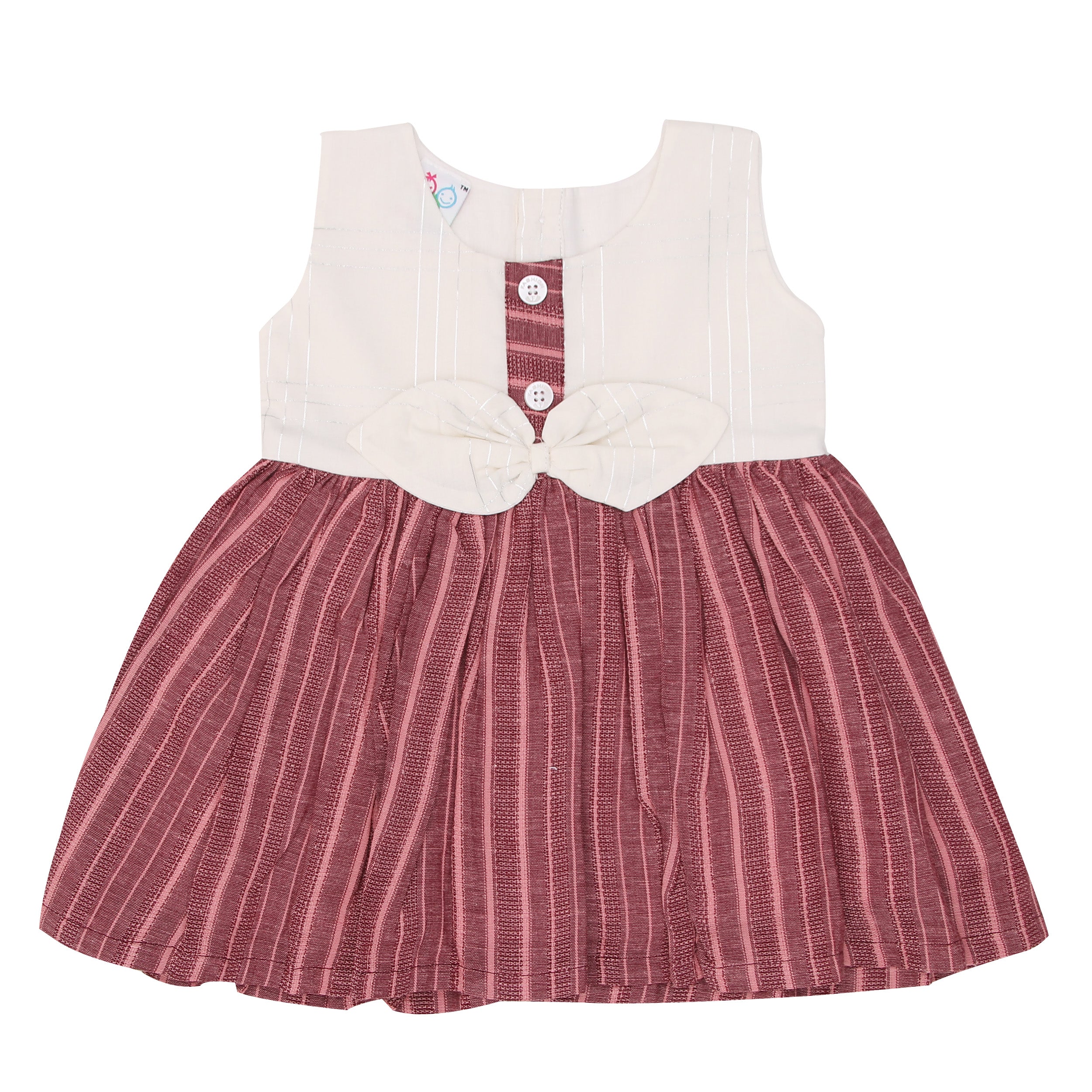 Frock - Brown | Buy Frocks For 0-6 Months Infant Baby Girl | Smiley Buttons