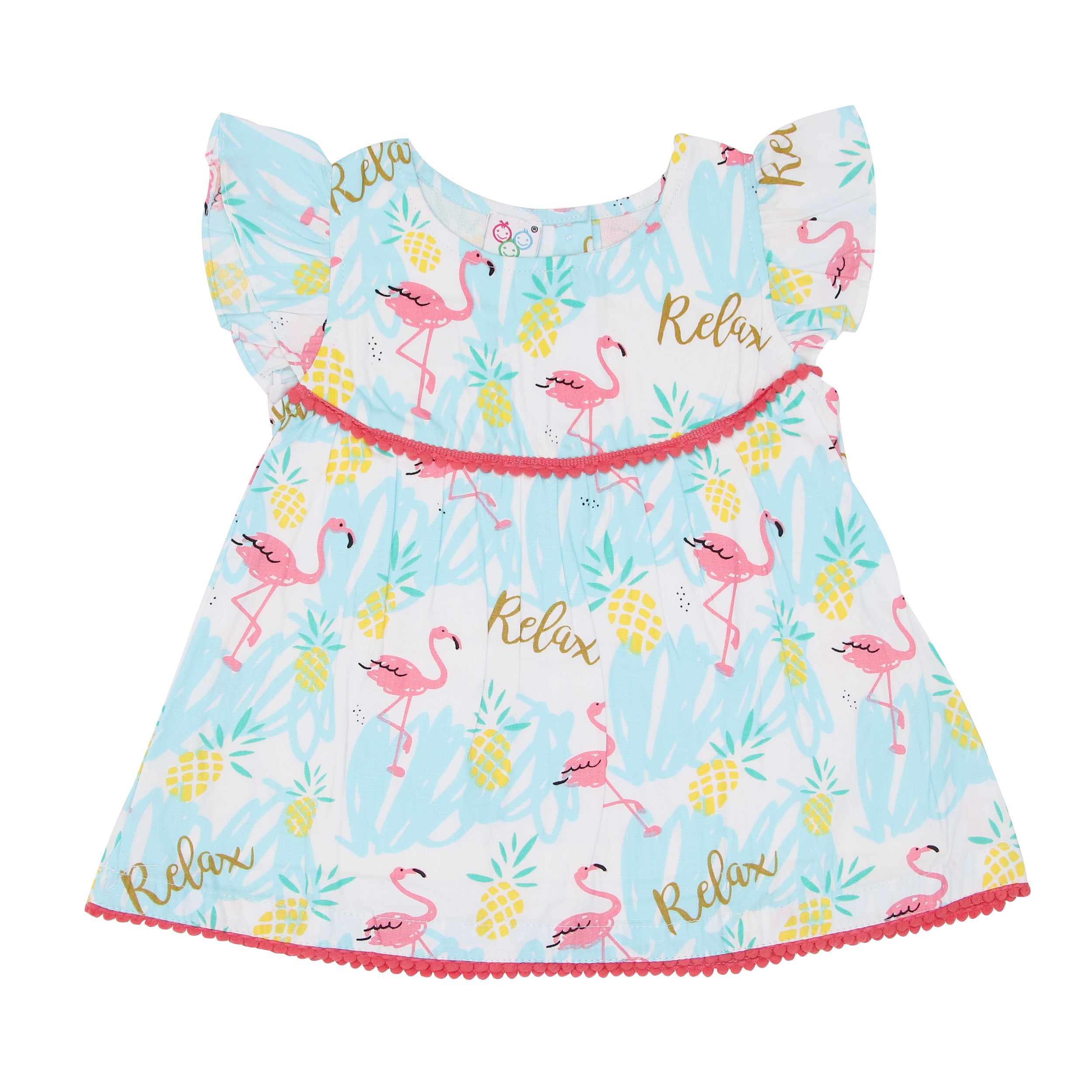 Frock - Blue Flamingo | Buy Cotton Frocks & Dresses For Infant Girl At Best Prices 