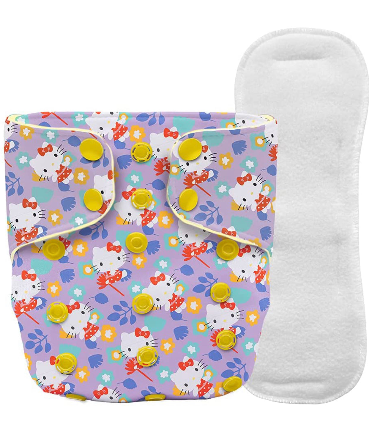 Reusable Cloth Diaper - Kitty | Buy Free Size Reusable Cotton Diaper For Baby & Toddler | Smiley Buttons