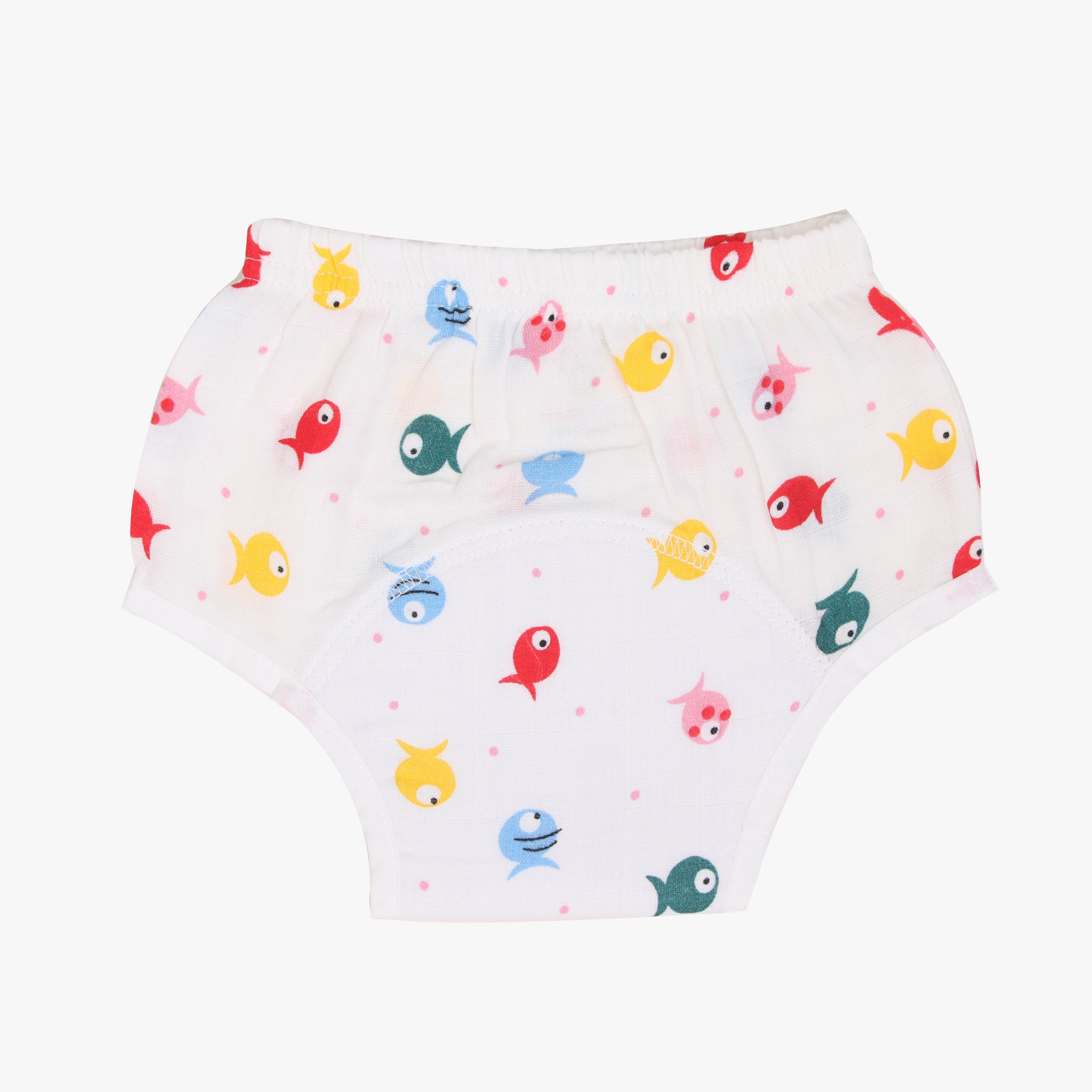 Organic Muslin Training Pants - Pack of 4 | Buy Soft Cotton Nappy For Newborn Baby Boy & Girl | Smiley Buttons