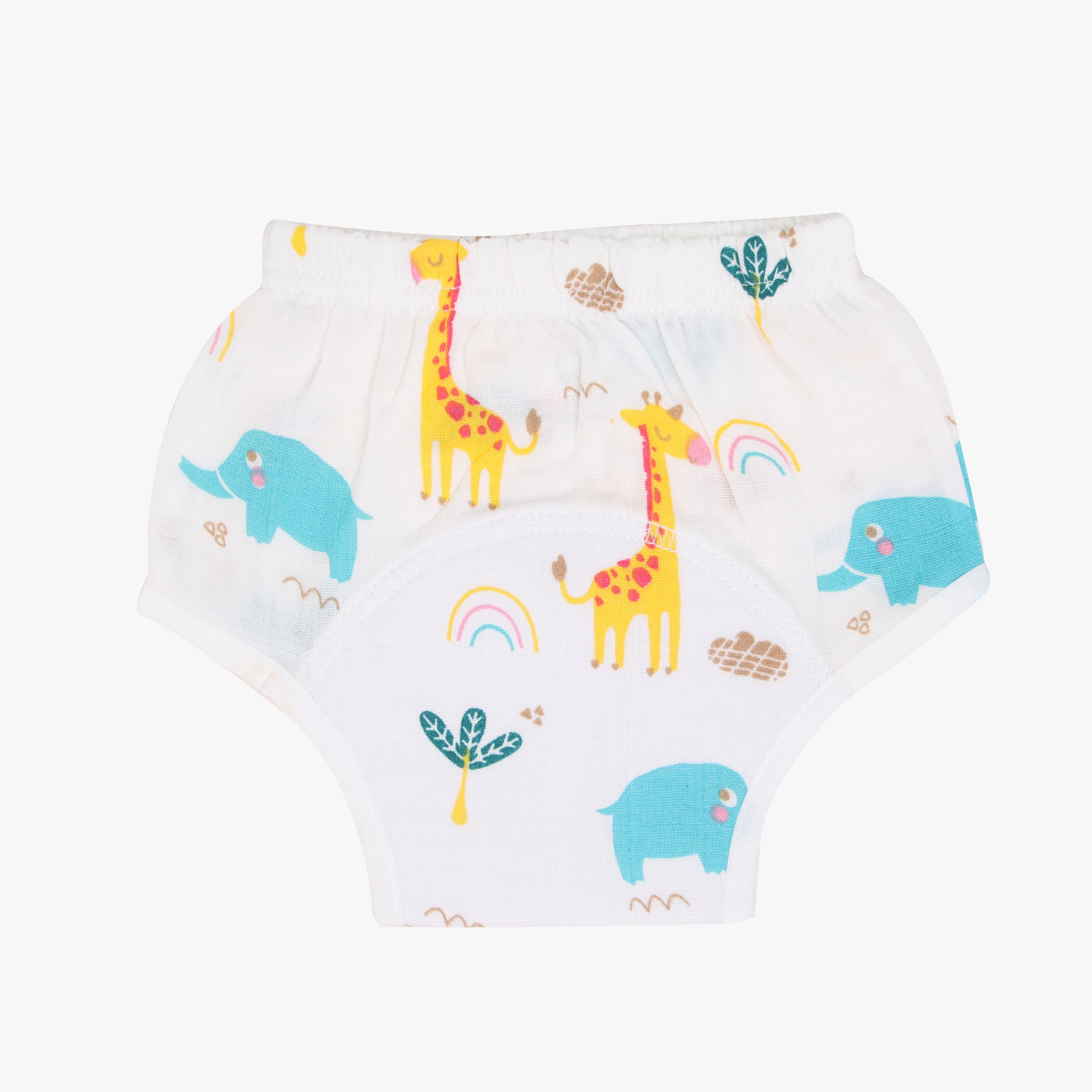 Organic Muslin Training Pants - Jungle | Buy Soft Cotton Nappy For Newborn Baby Boy & Girl | Smiley Buttons